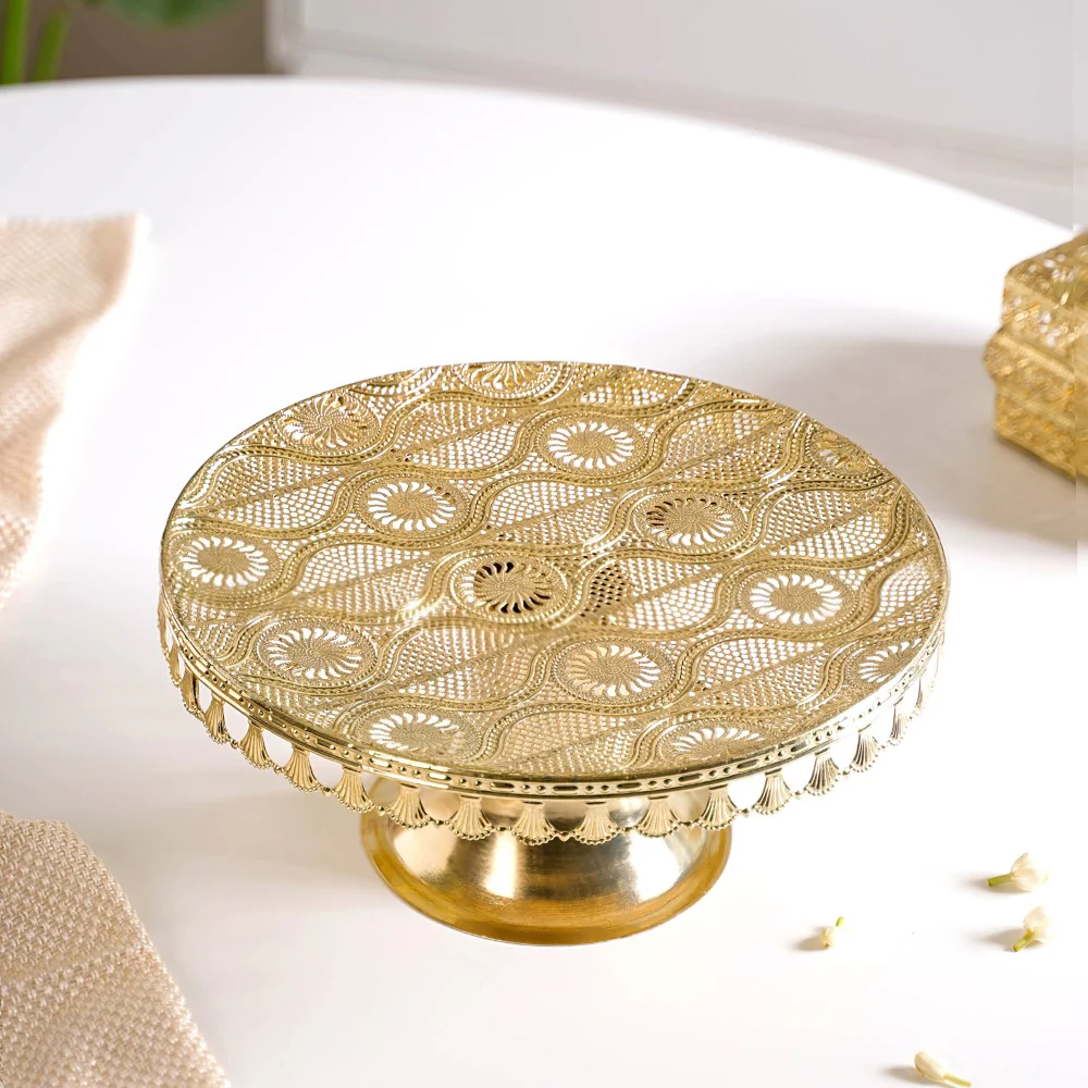 Filigree Metal Cake Stand Gold - Image 12