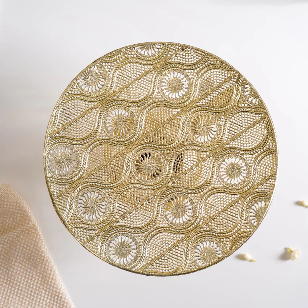Filigree Metal Cake Stand Gold - Image 13