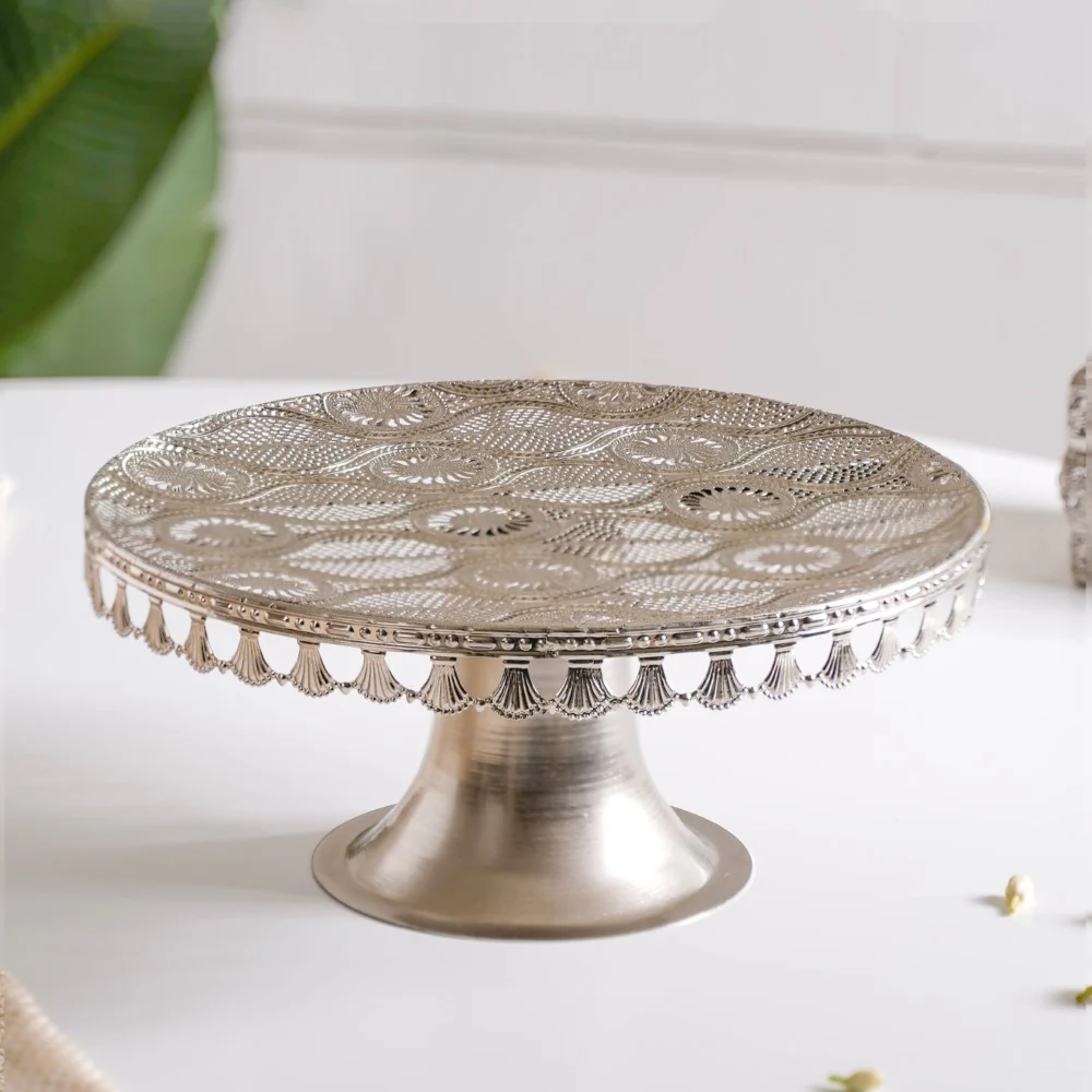 Filigree Metal Cake Stand Silver - Image 4