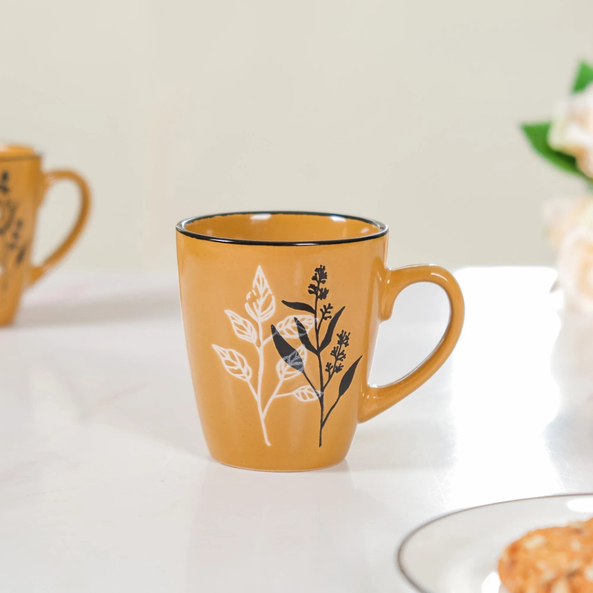 Filter Coffee Mug Set of 6 Mustard Ochre 250ml - Image 7
