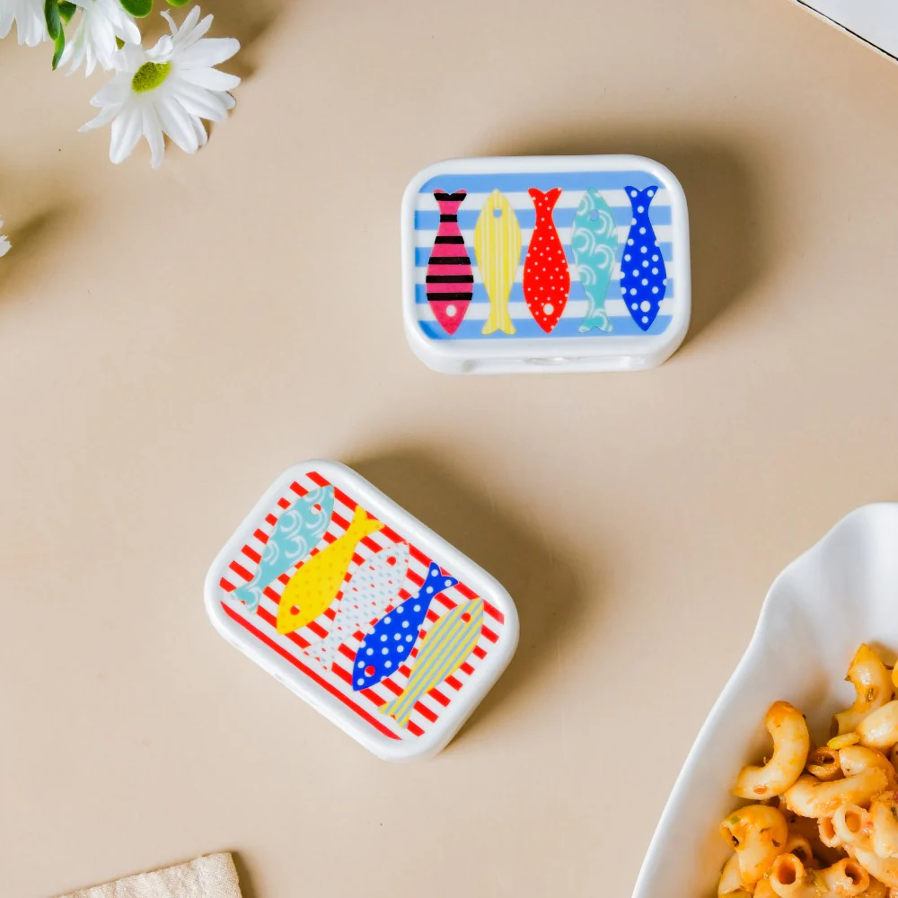 Fish Patterned Ceramic Salt And Pepper Shakers Set - Image 3