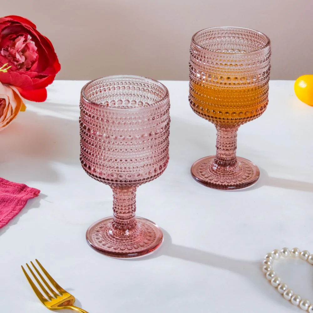 Fizz Bubble Stem Glass Mauve Set Of 6 250ml - Image 10
