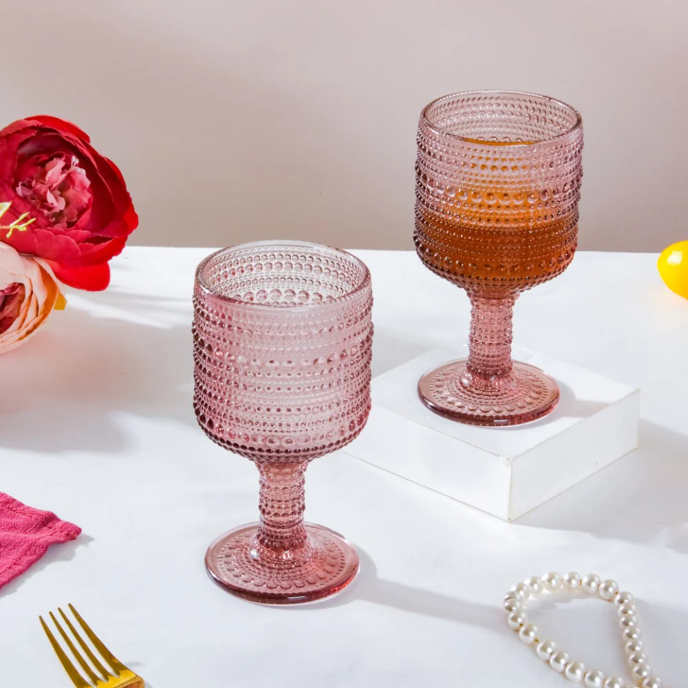 Fizz Bubble Stem Glass Mauve Set Of 6 250ml - Image 8