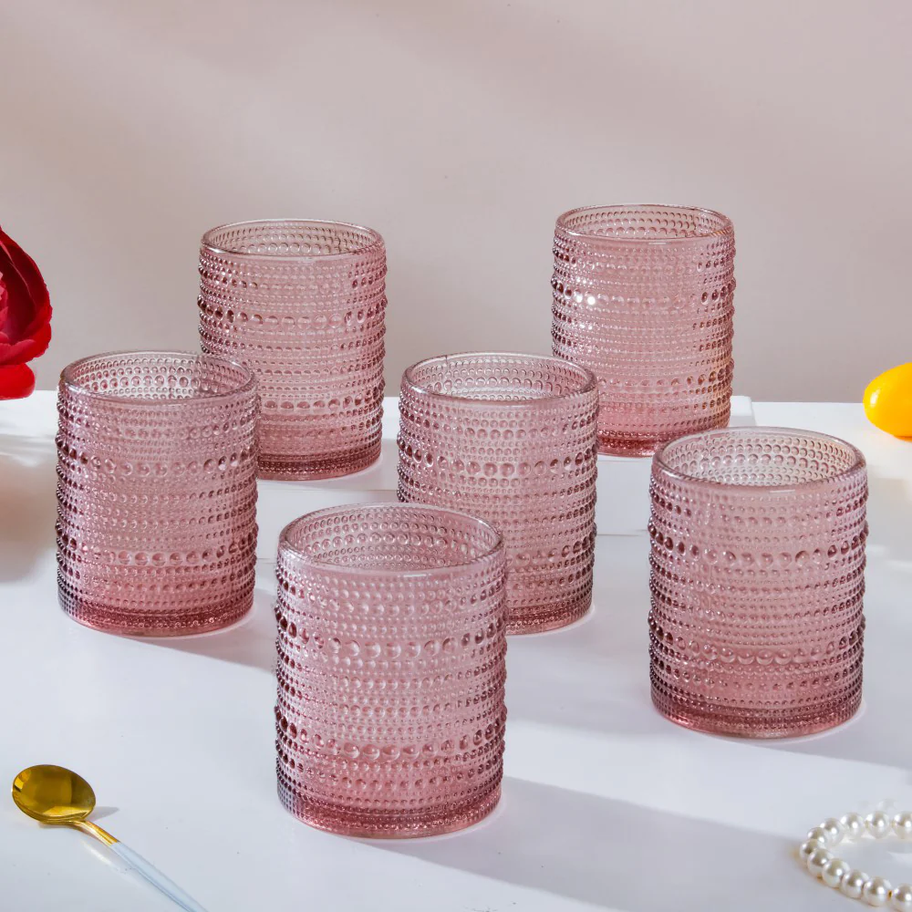Fizz Crystal Glass Mauve Set Of 6 250ml - Image 4