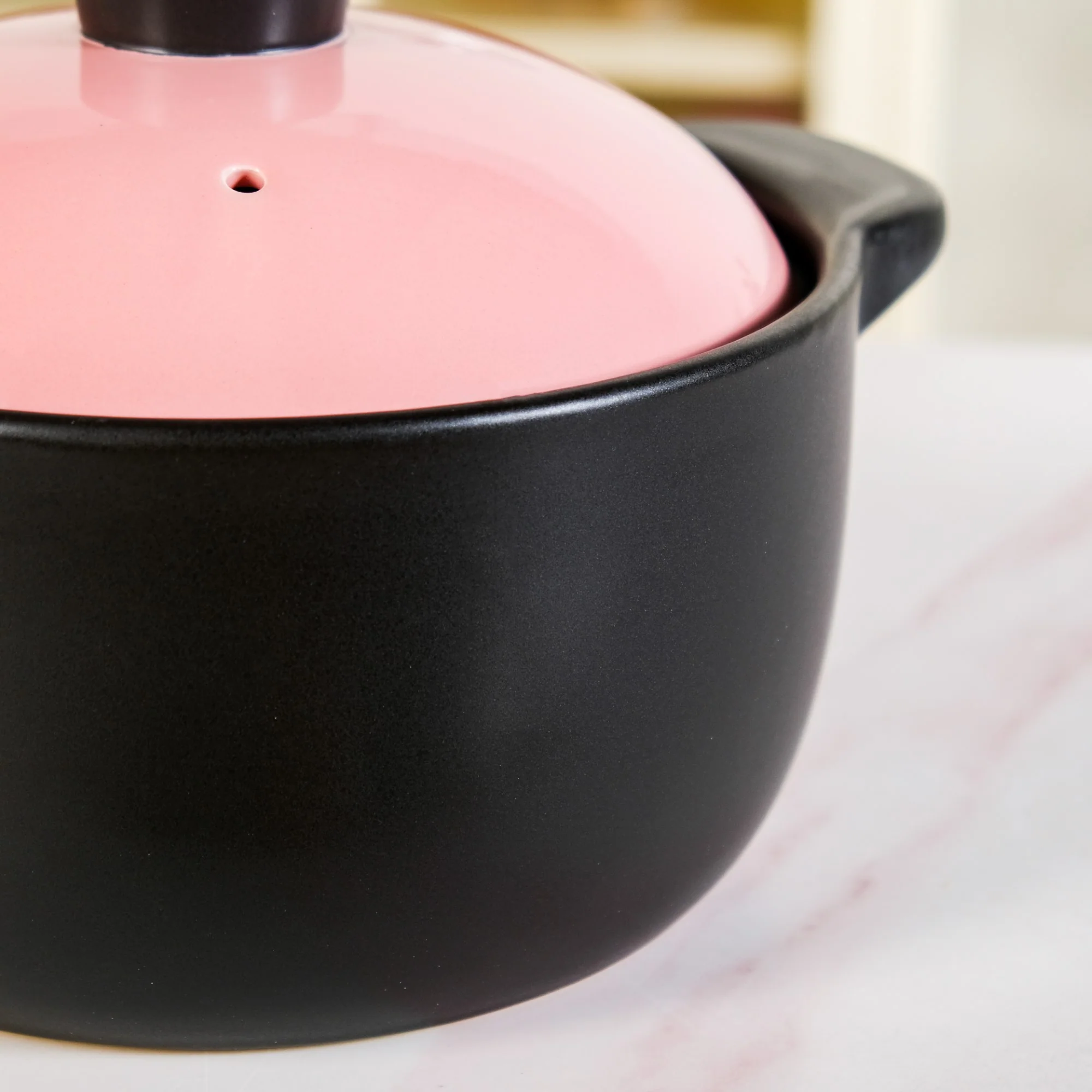 Flamora Ceramic Cooking Pot Pink 3600ml - Image 7