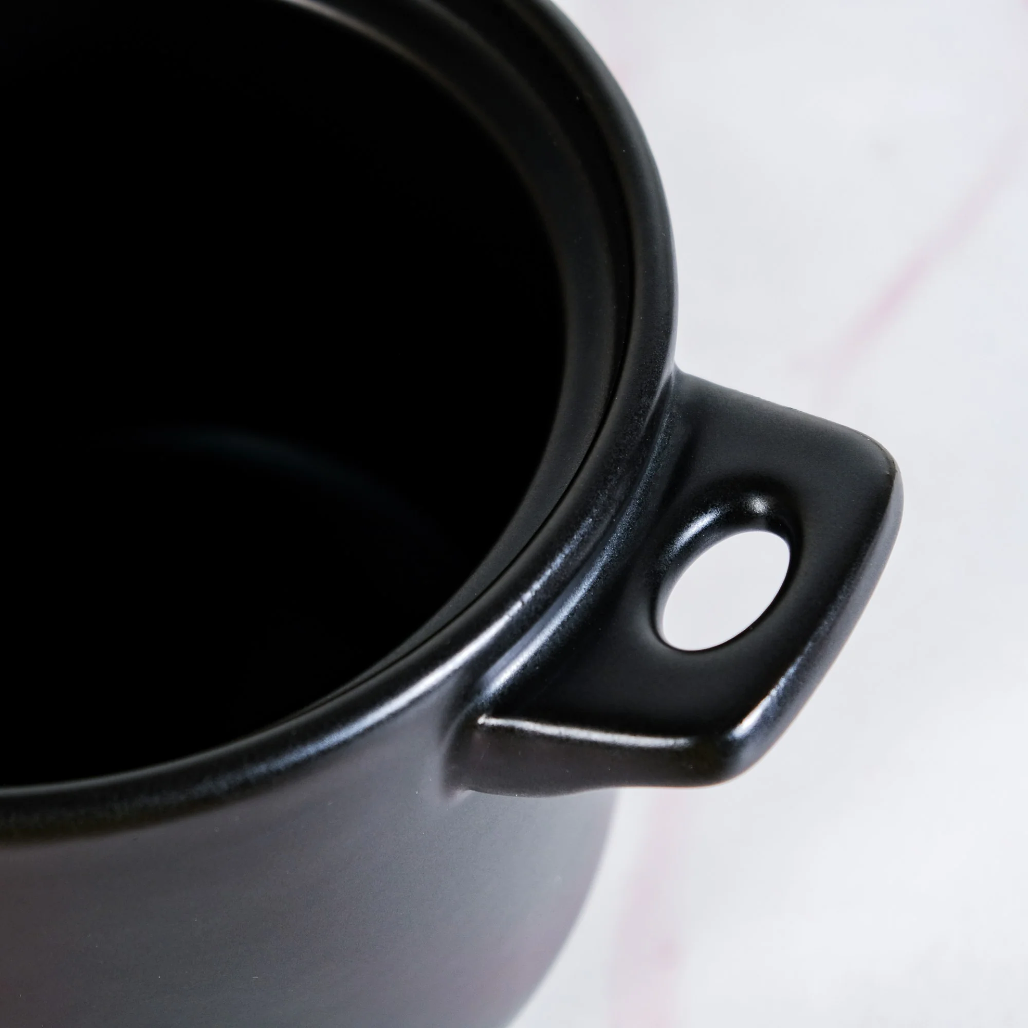 Flamora Ceramic Cooking Pot Pink Black 4700ml - Image 6
