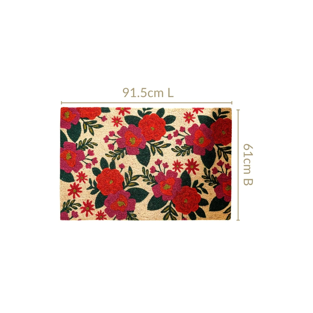 Floral Bouquet Coir Floor Mat 36x24 Inch - Image 4