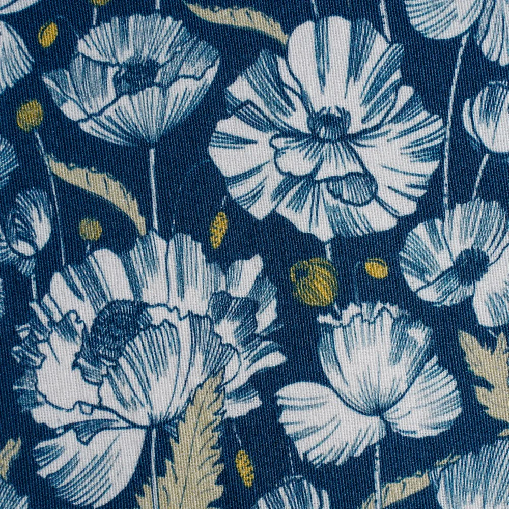 Floral Dining Cotton Printed Table Runner Royal Blue For 6 Seater - Image 4