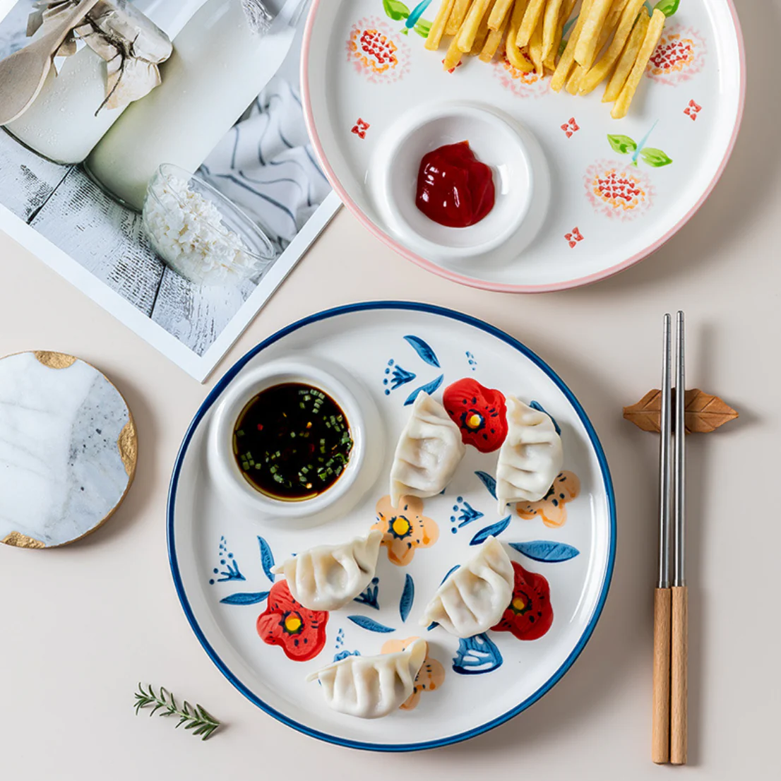 Floral Dumpling Plate - Image 17