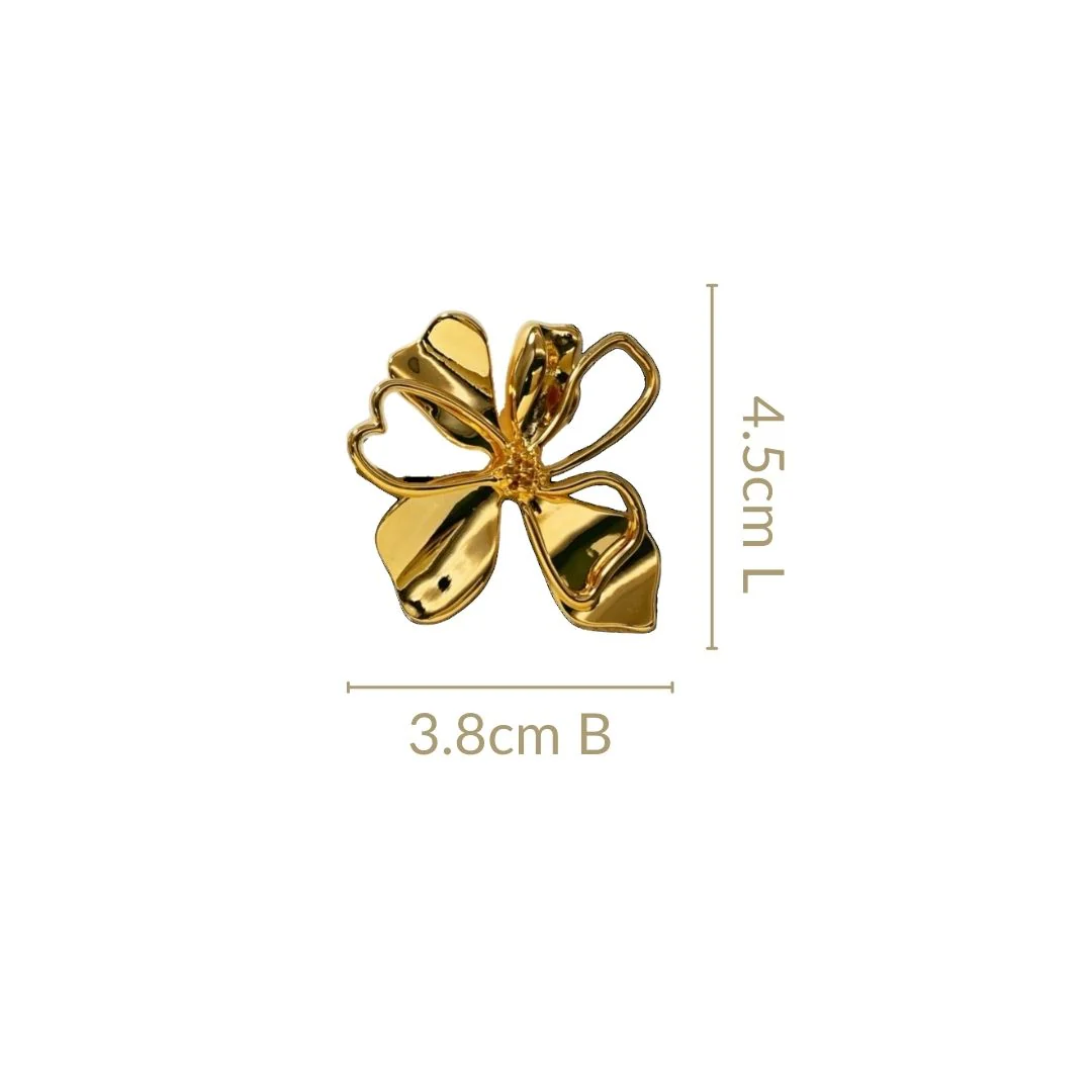 Floral Elegance Gold Drop Earrings - Image 3