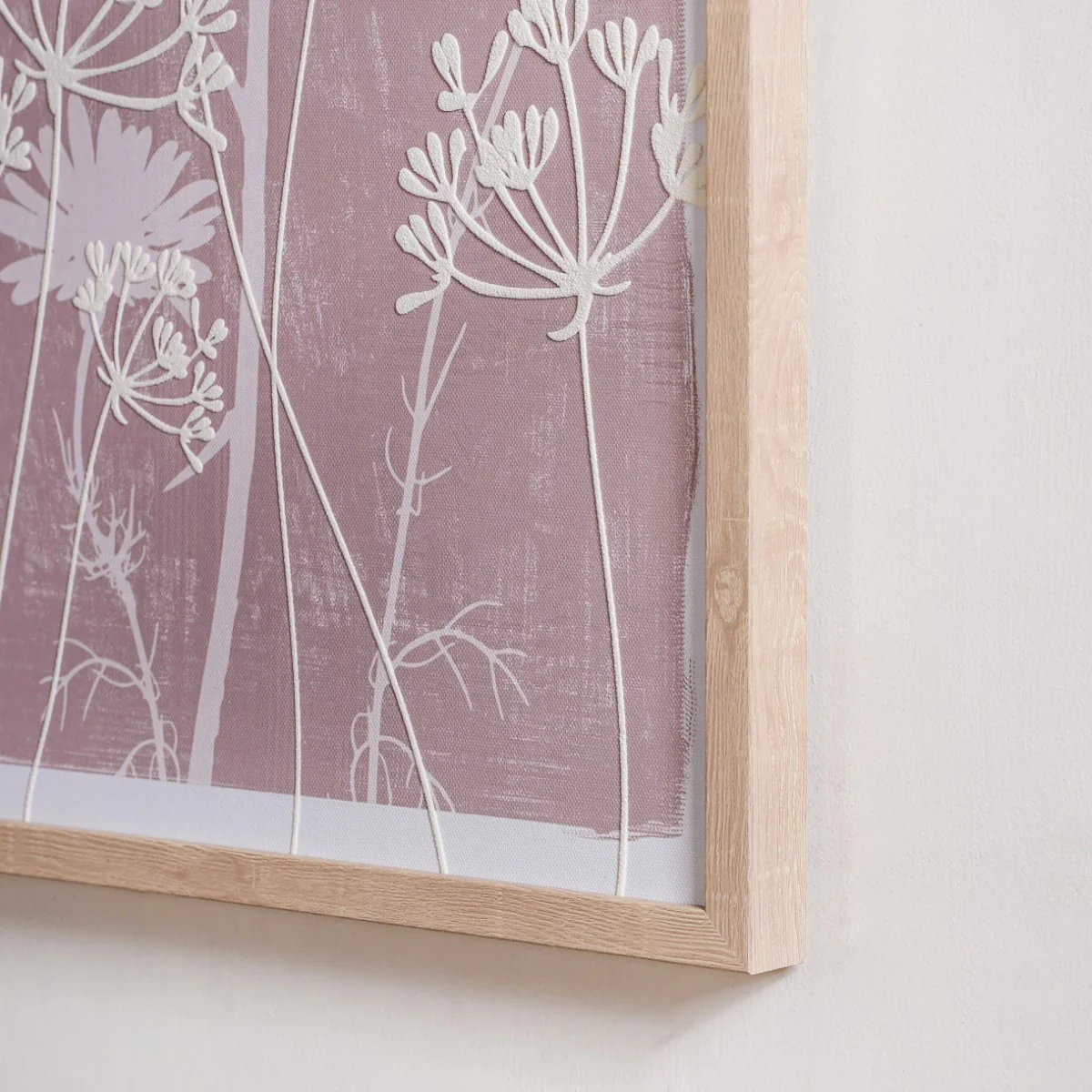 Floral Emboss Print Canvas Wall Art 23x17 Inch - Image 8