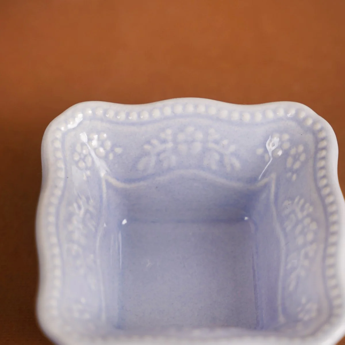 Floral Embossed Small Square Dip Bowl Set Of 6 Lavender 60ml - Image 7