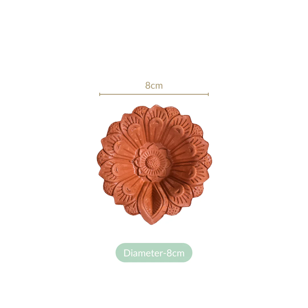 Floral Engraved Assorted Diyas Set Of 48 - Image 4
