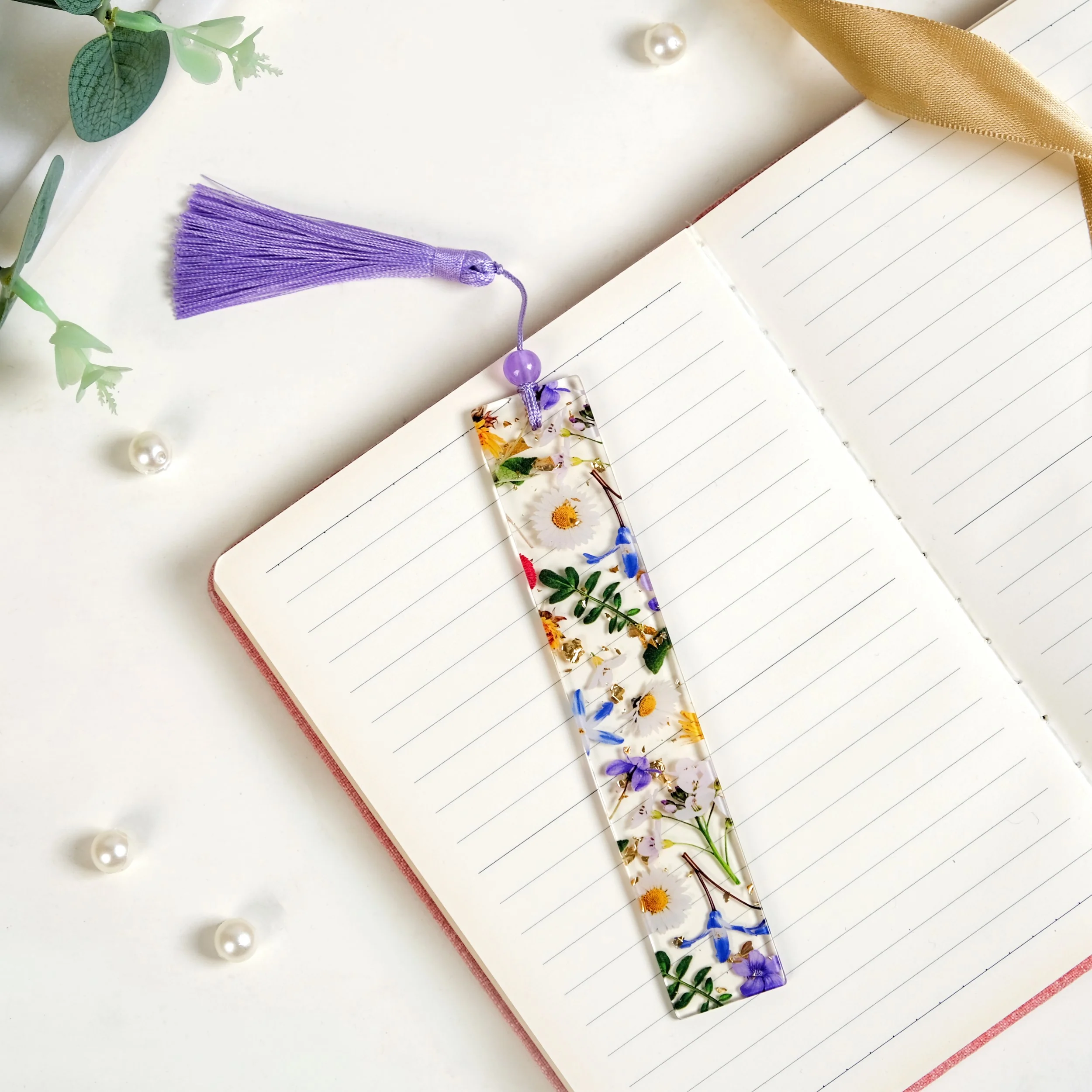 Floral Fables Resin Bookmark With Tassel - Image 2