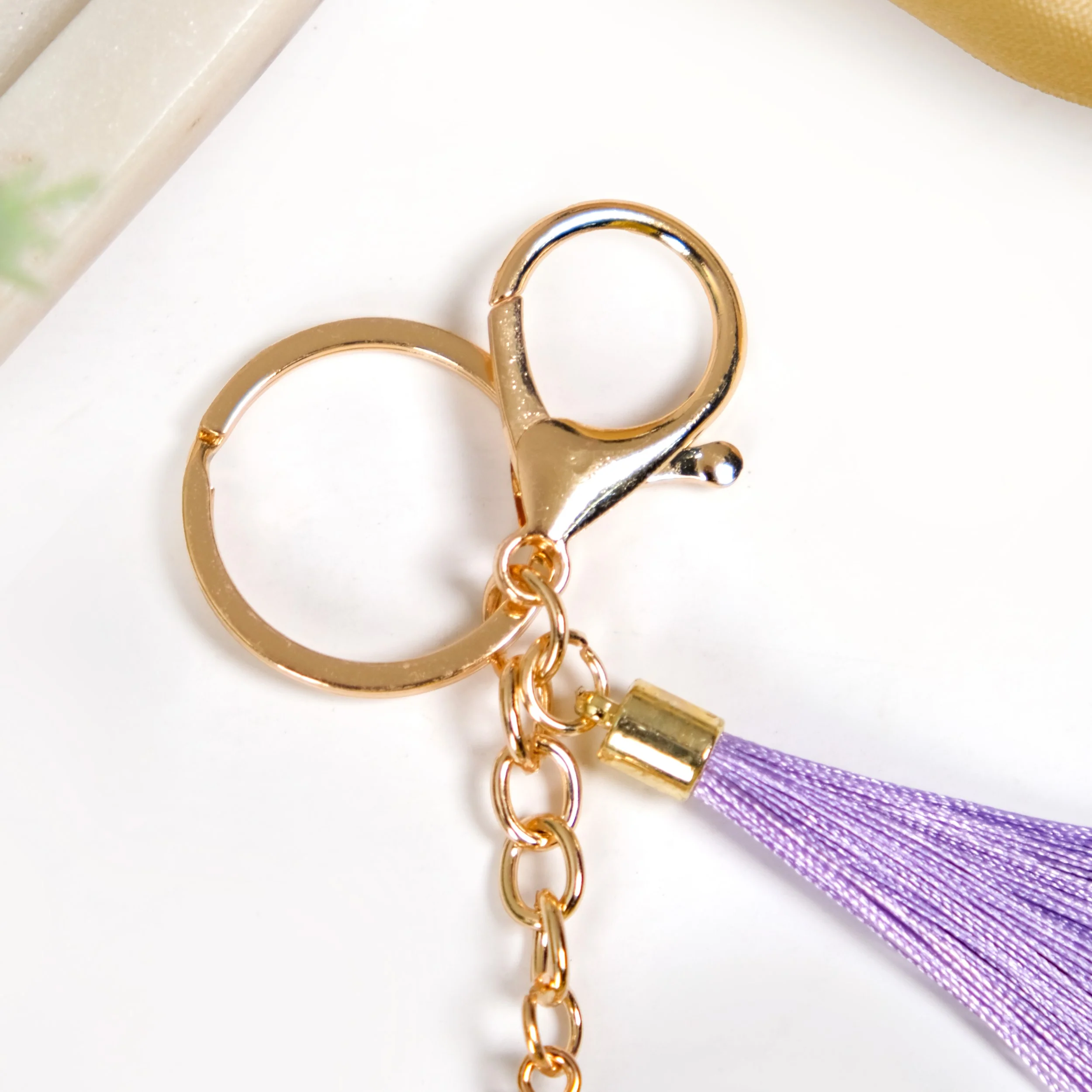 Floral Fantasy F Keychain With Satin Tassel - Image 6
