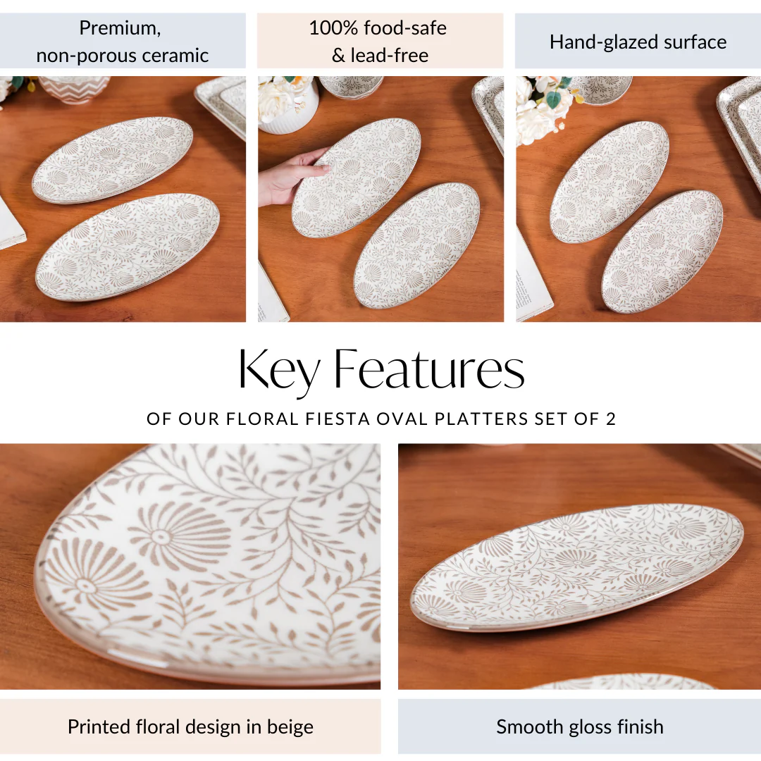 Floral Fiesta Oval Serving Platters Set Of 2 - Image 5