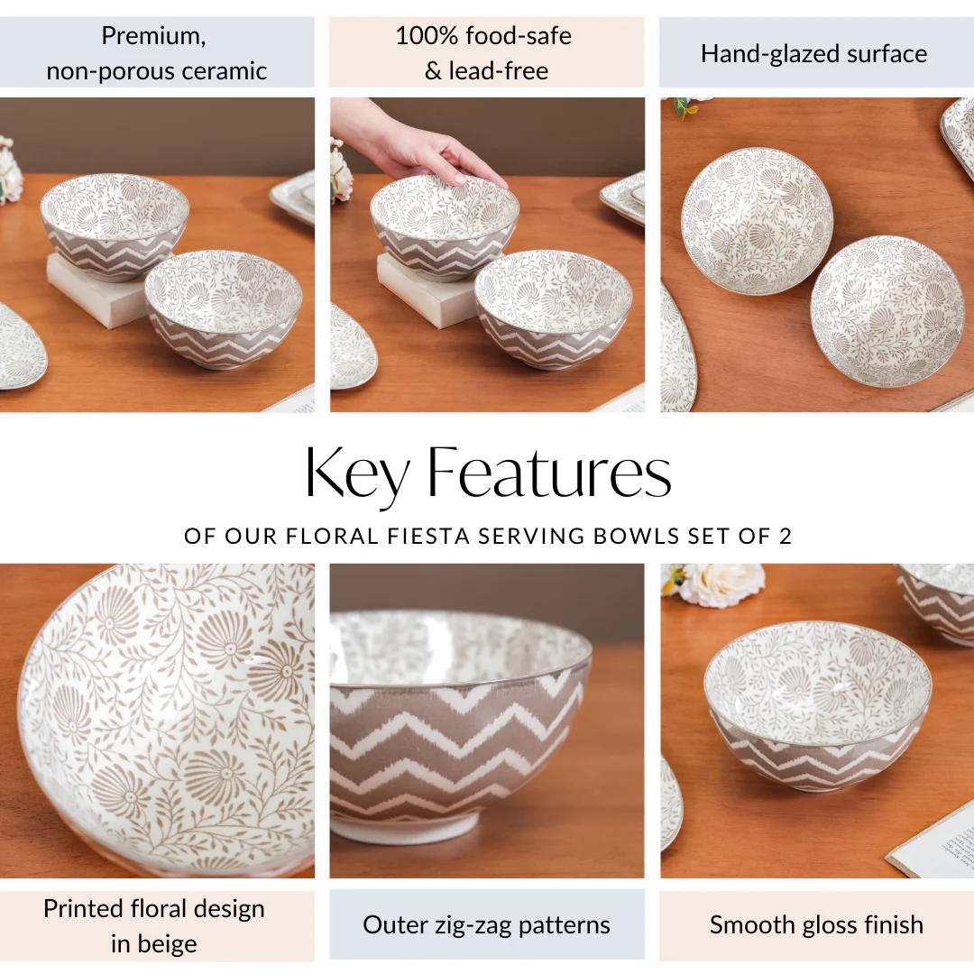Floral Fiesta Serving Bowls Set Of 2 650ml - Image 5