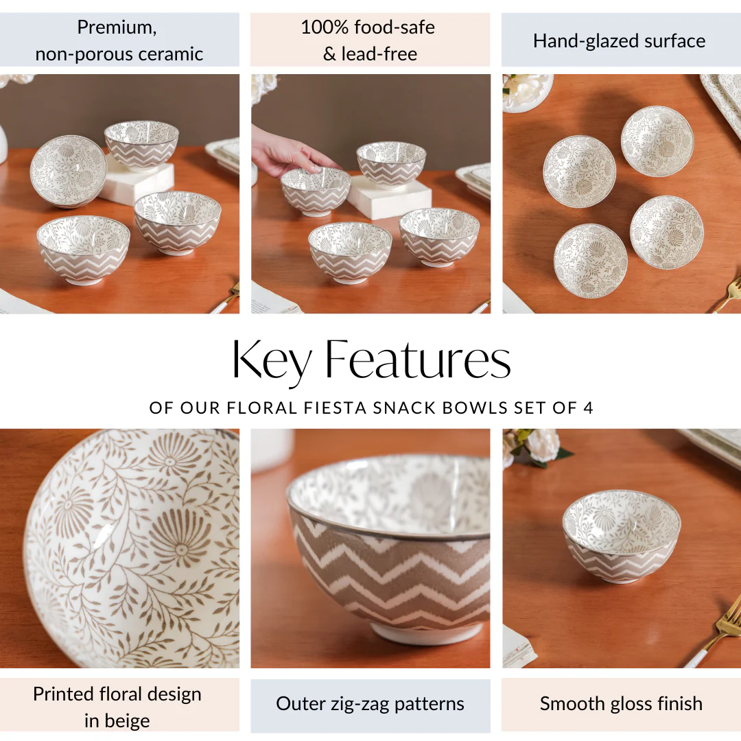 Floral Fiesta Snack Bowls Set Of 4 320ml - Image 5