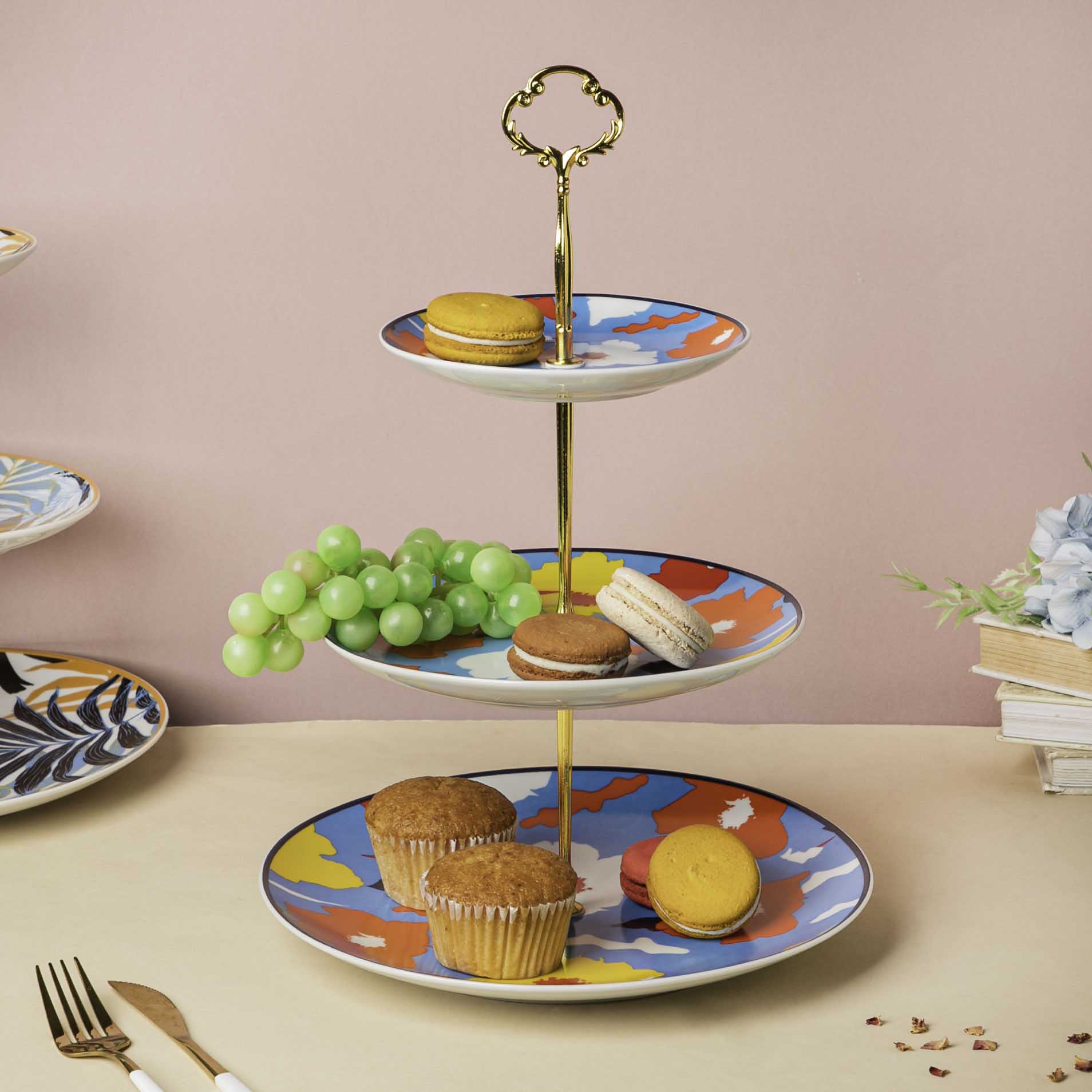Floral Garden 3 Tier Cake Stand - Image 2
