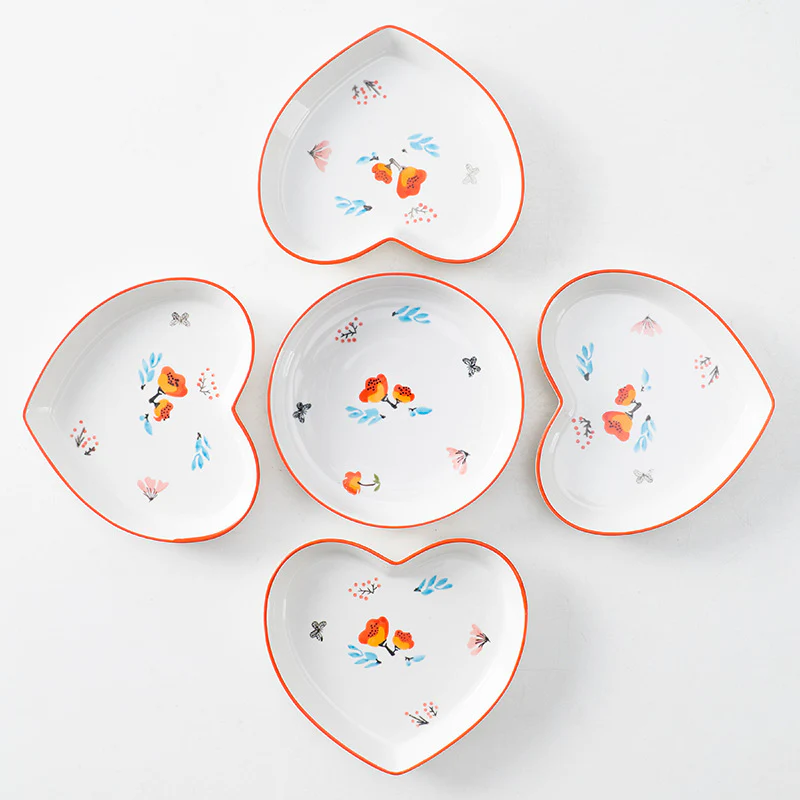 Floral Heart Plates Set of 5 - Image 11