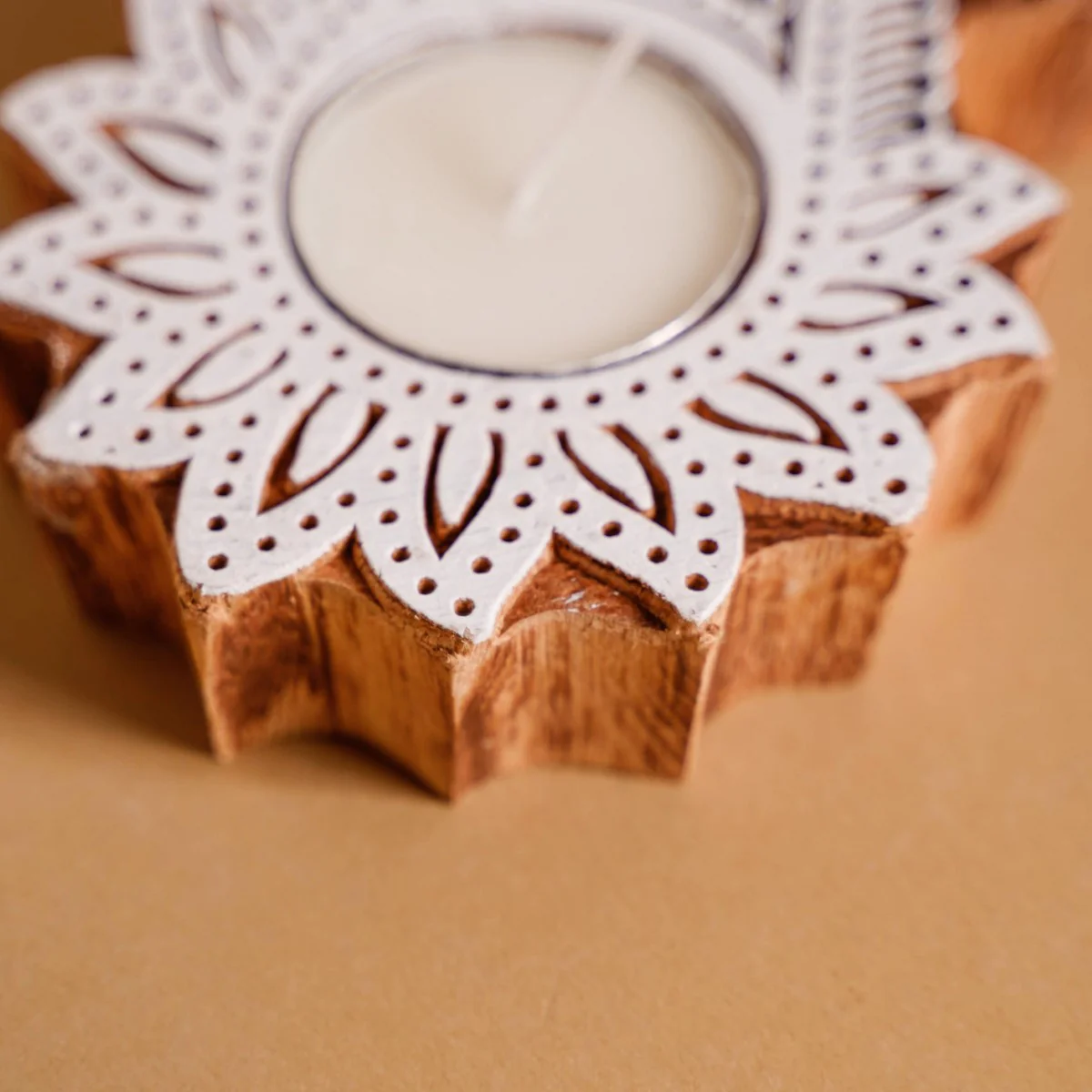 Floral Paisley Decorative Wooden Block Candle Holder Set Of 2 - Image 11