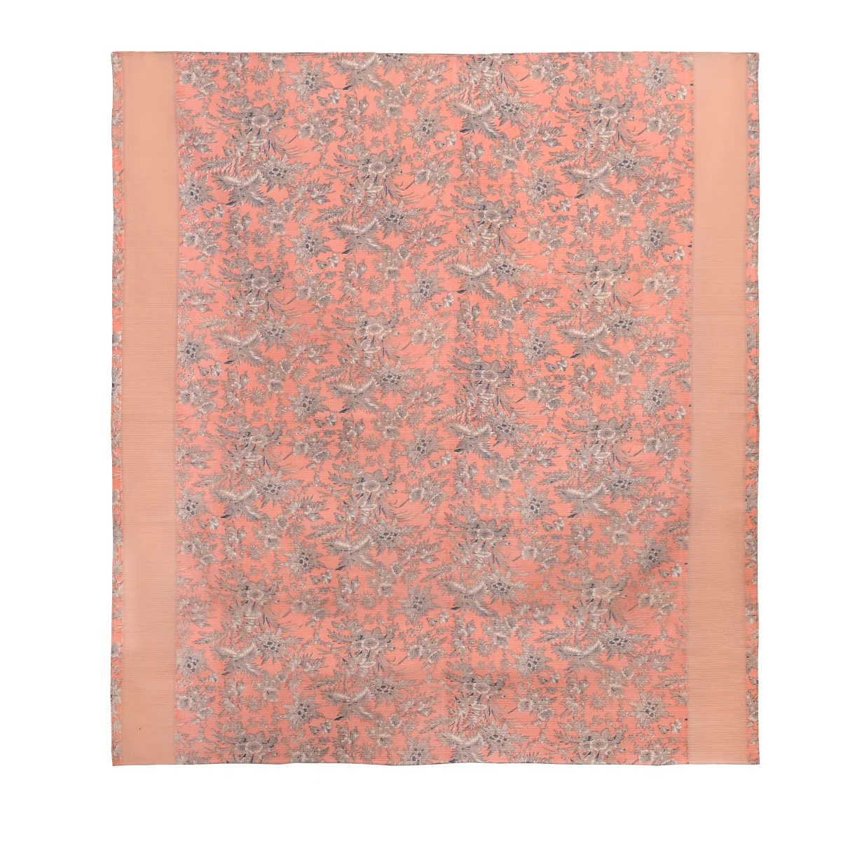 Floral Quilted Cotton King Size Bed Cover Peach Pink 102x93 Inch - Image 3
