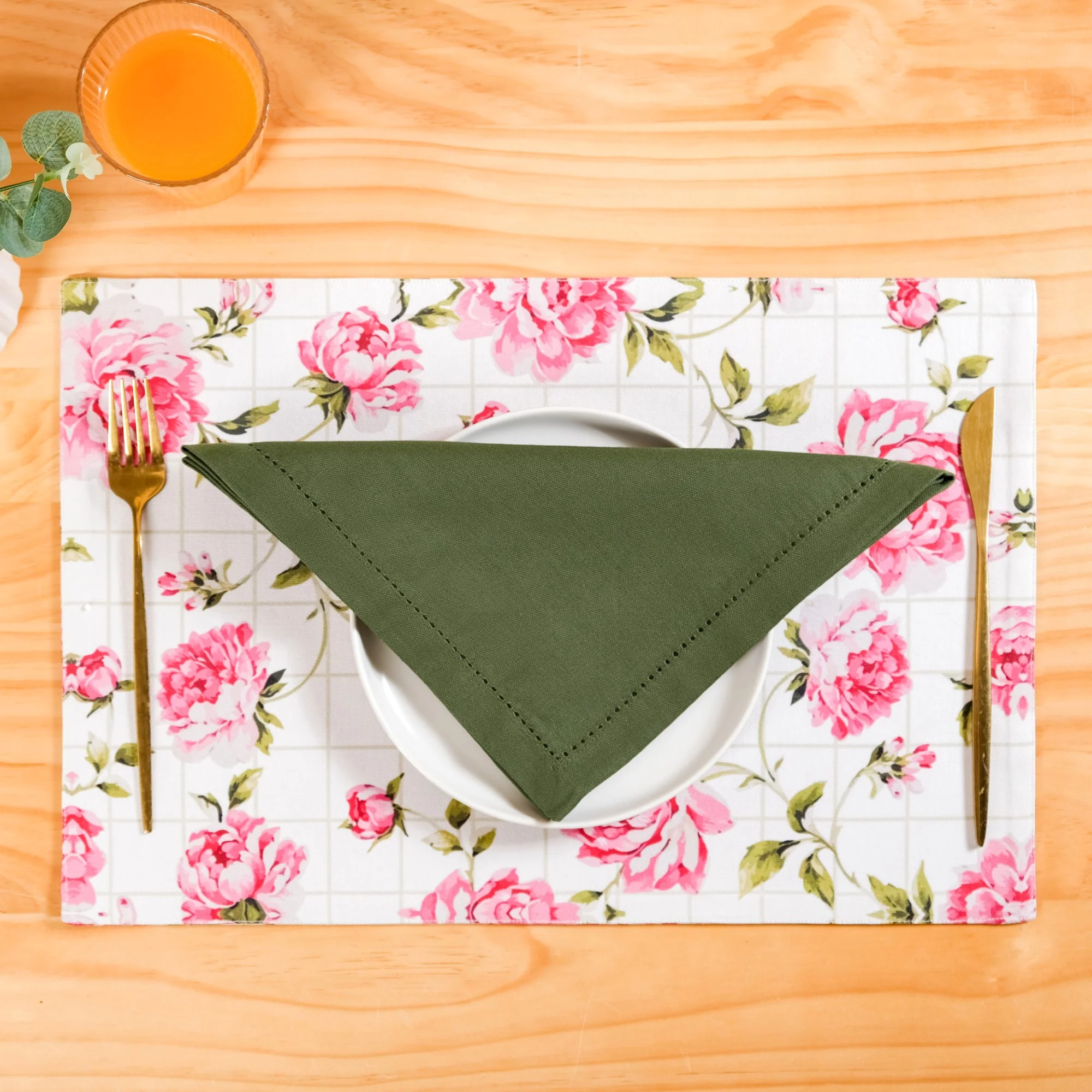 Floral Rouge Cotton Table Napkin Olive Green Set Of 6 - Image 2