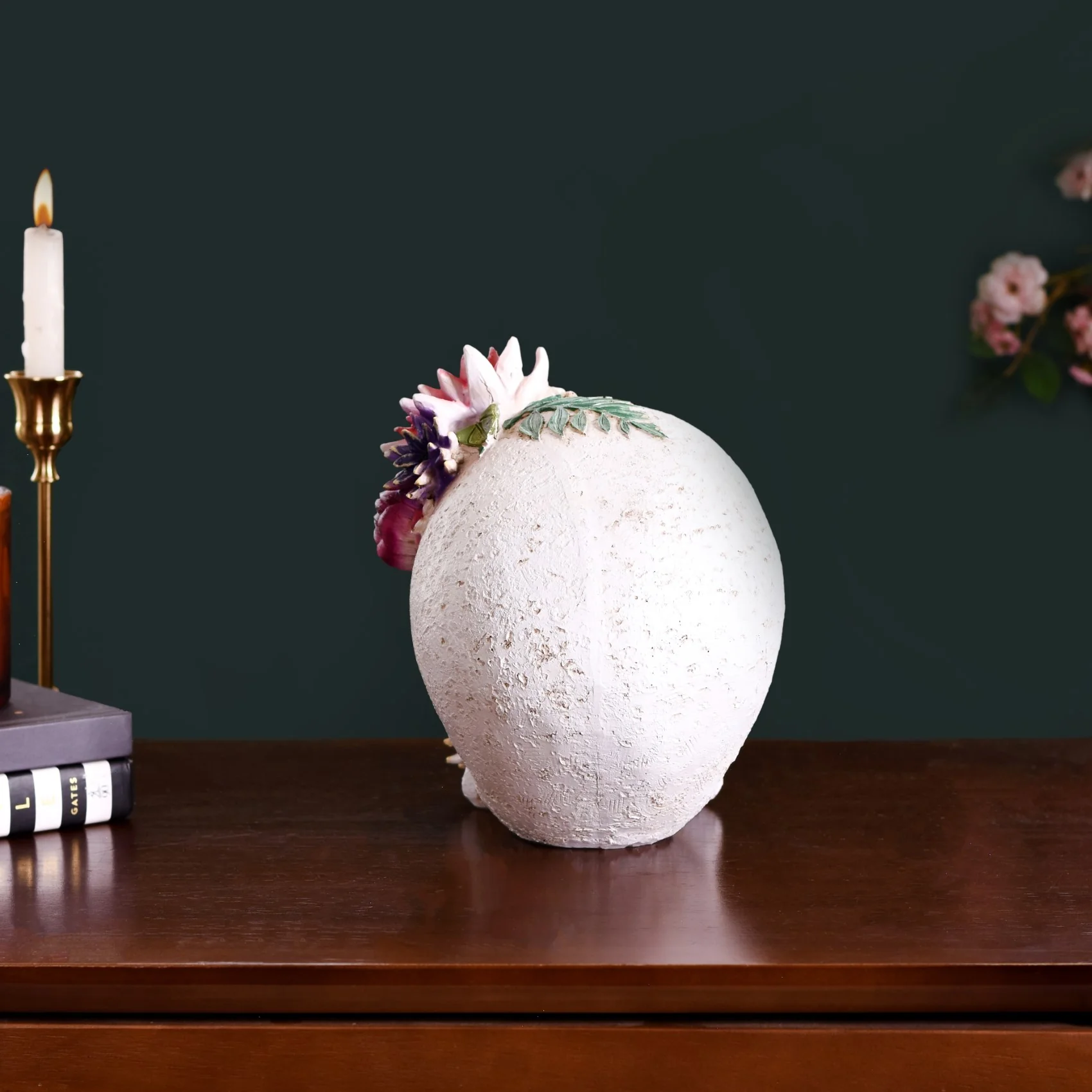 Floral Skull Decor Object - Image 11