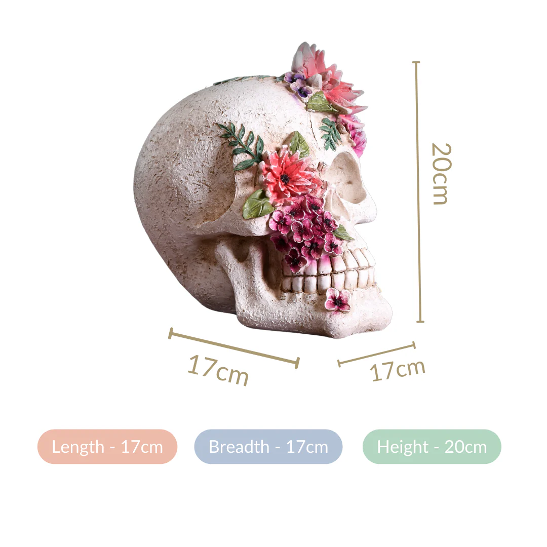 Floral Skull Decor Object - Image 4