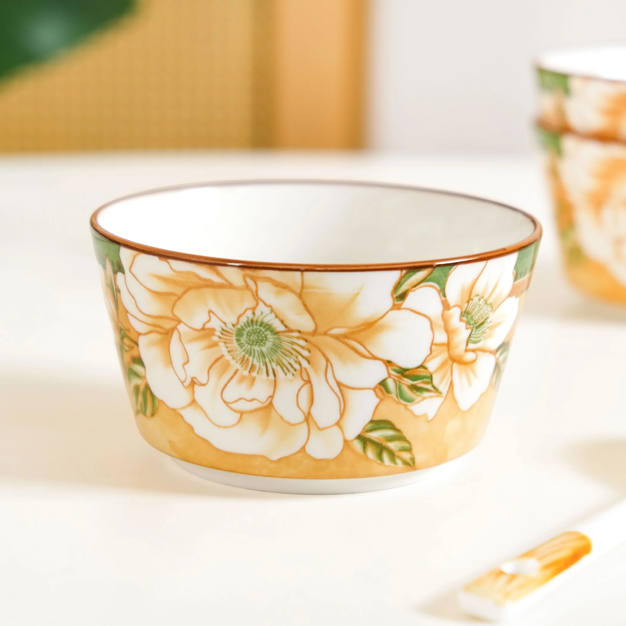 Floral Soup Bowl Set Of 4 With Spoons 370ml - Image 8