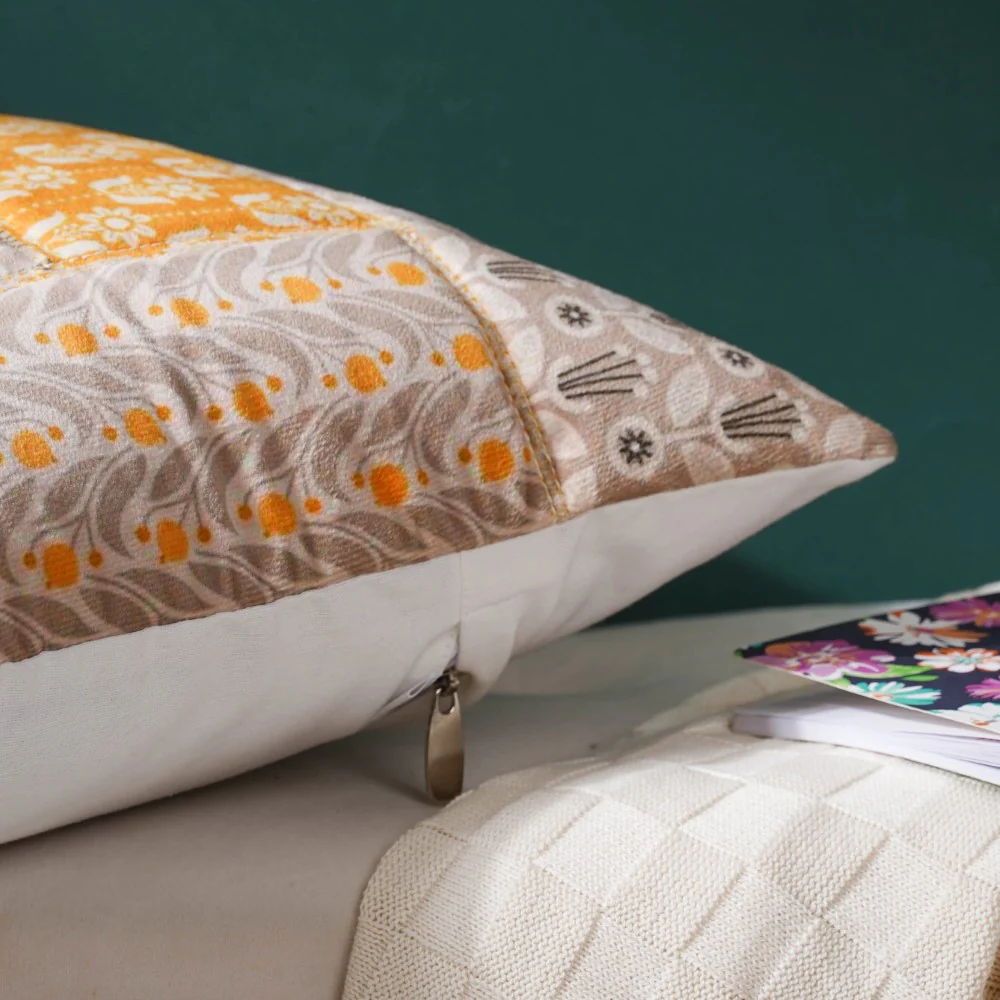 Floral Velvet Cushion Cover 16 inch - Image 4