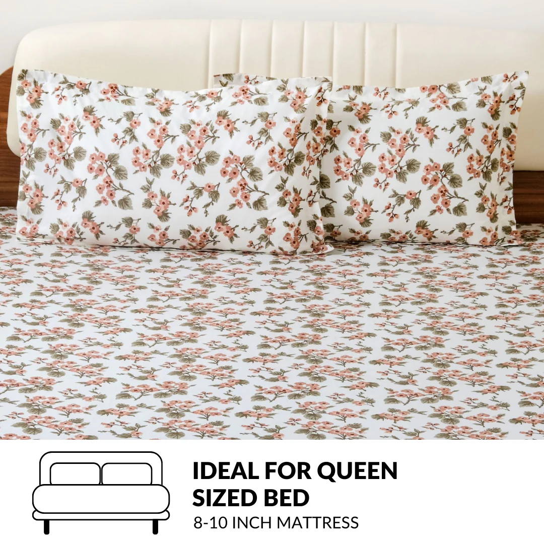 Florence Meadow Pure Cotton Queen Size Bedding Set 254x229cm - Image 7