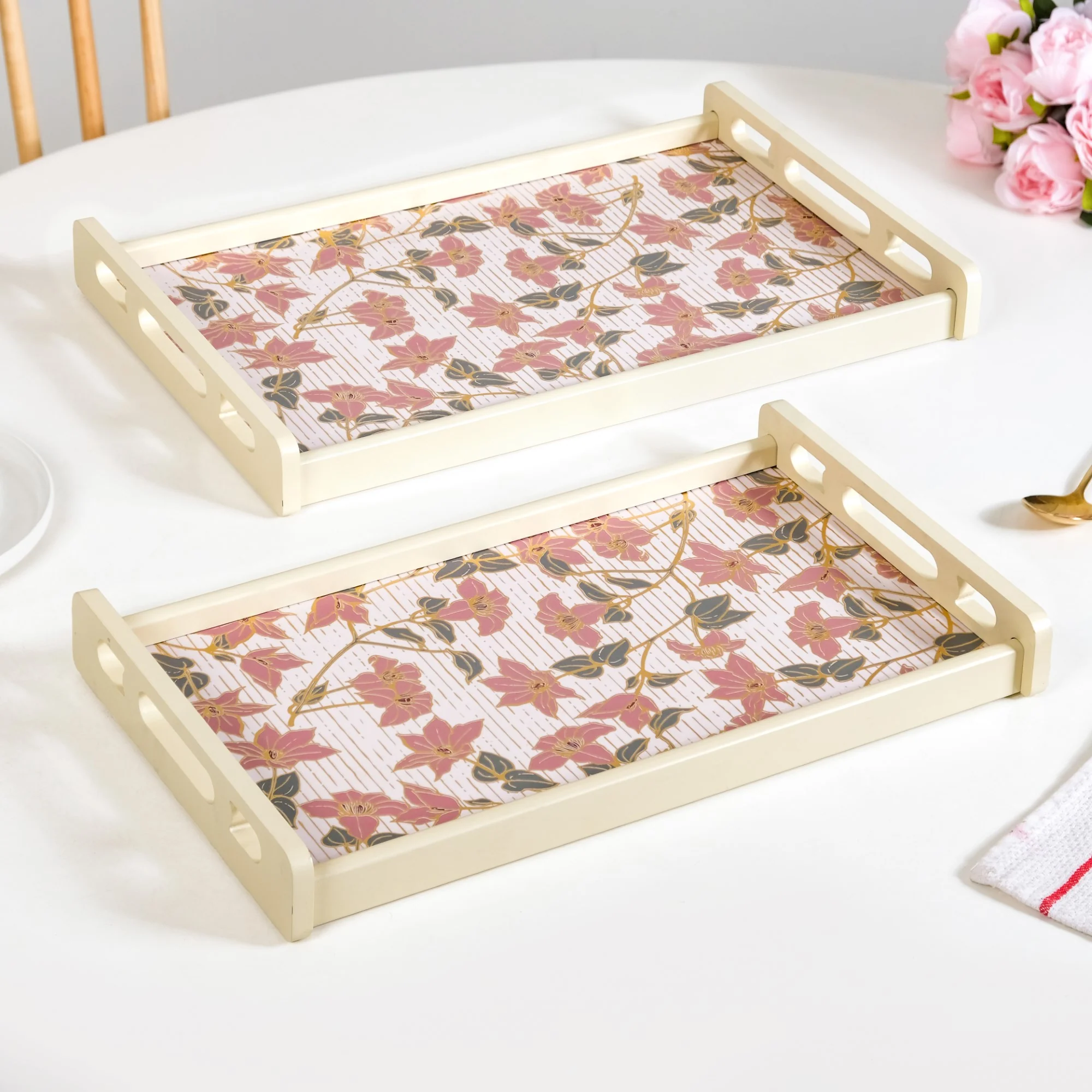 Florentia Wooden Serving Tray Set Of 2