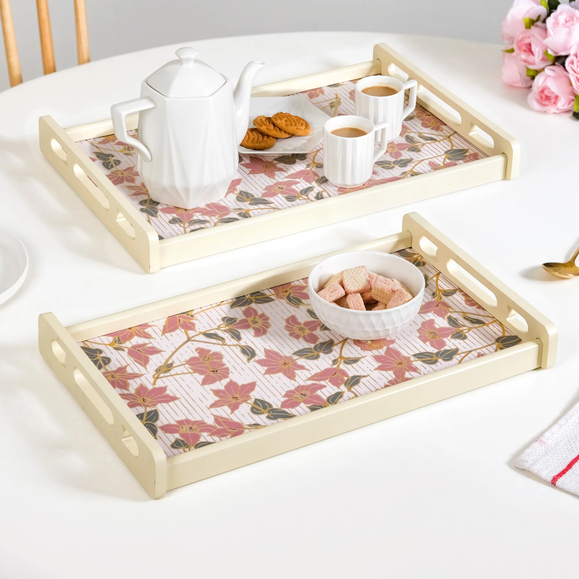Florentia Wooden Serving Tray Set Of 2 - Image 3