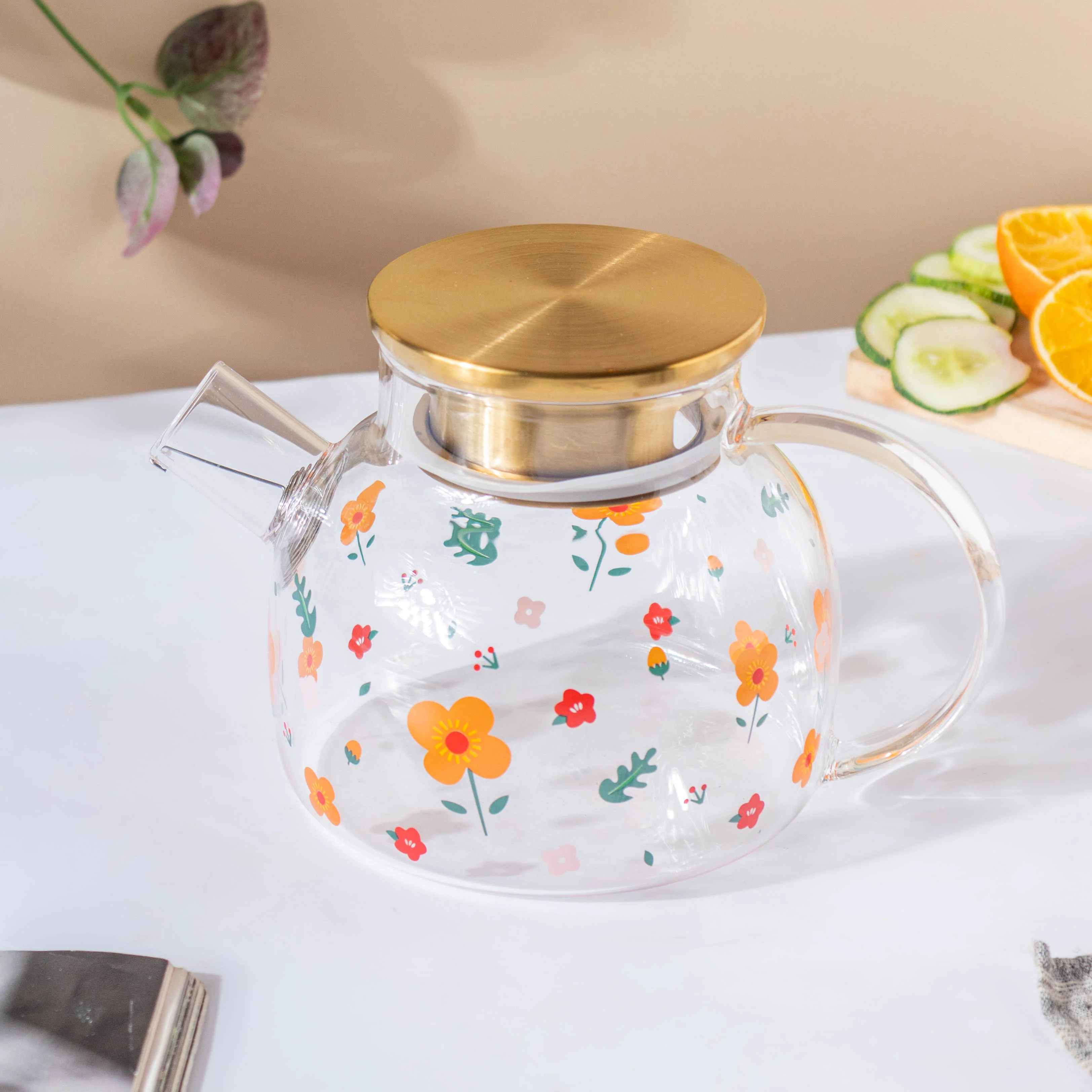 Florid Glass Teapot - Image 9