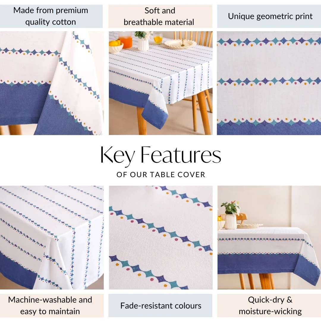 Florina 6 Seater Pure Cotton Tablecloth 215x167cm - Image 4