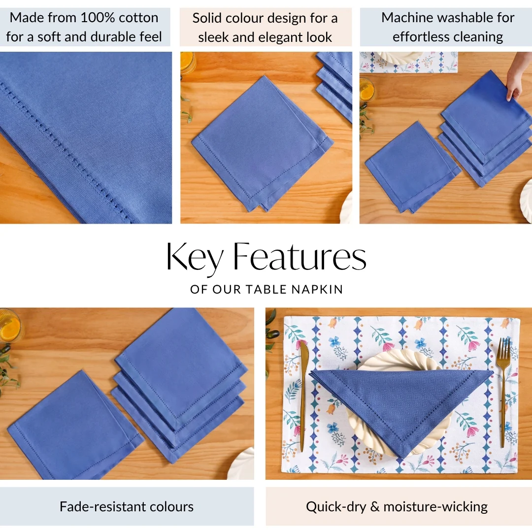 Florina Cotton Table Napkin Set Of 4 - Image 5