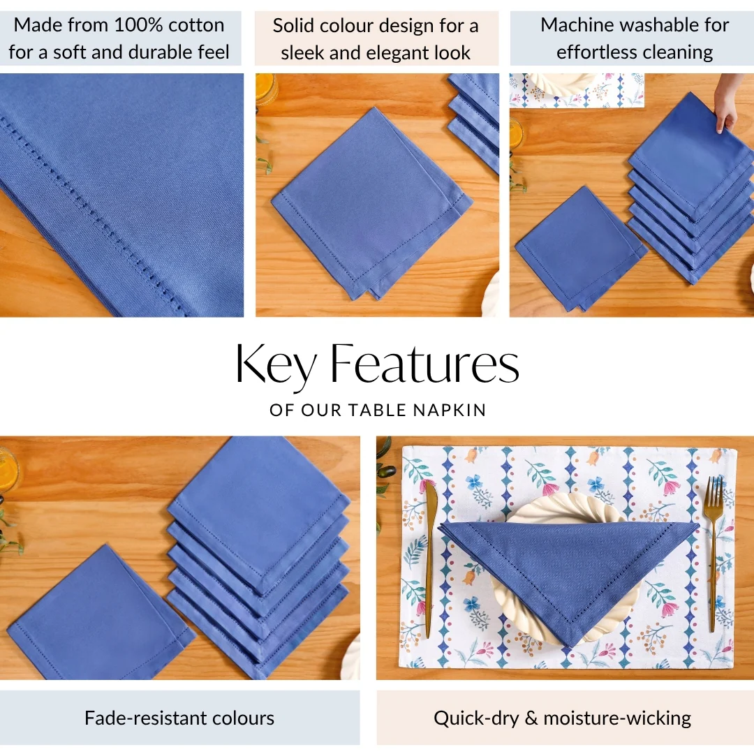 Florina Cotton Table Napkin Set Of 6 - Image 5