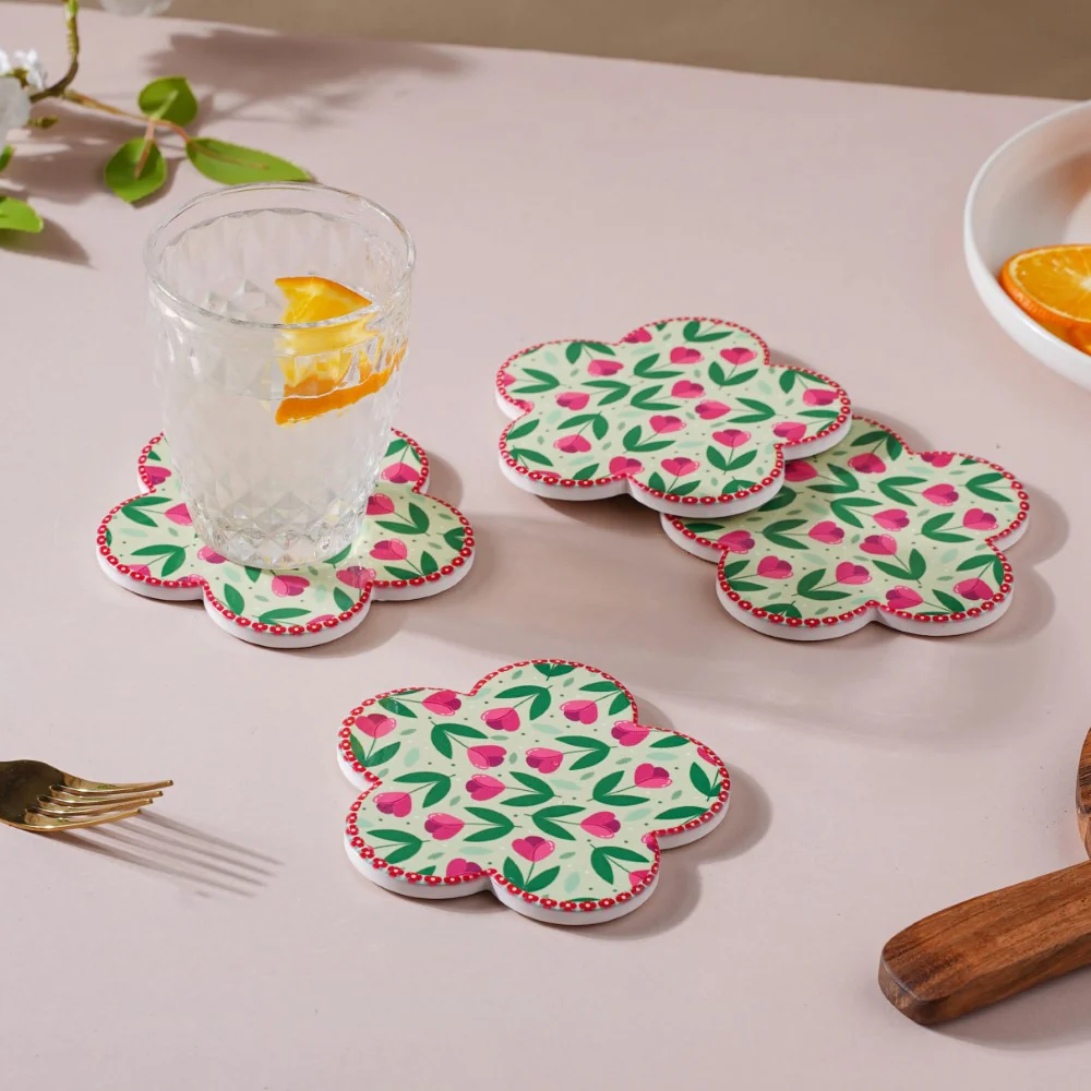 Flower Ceramic Coaster Set Of 4 - Image 2
