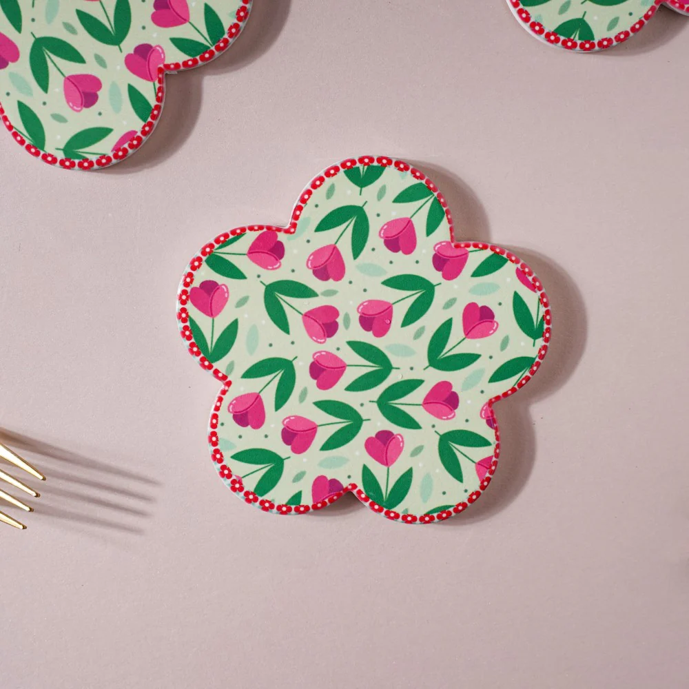 Flower Ceramic Coaster Set Of 4 - Image 7