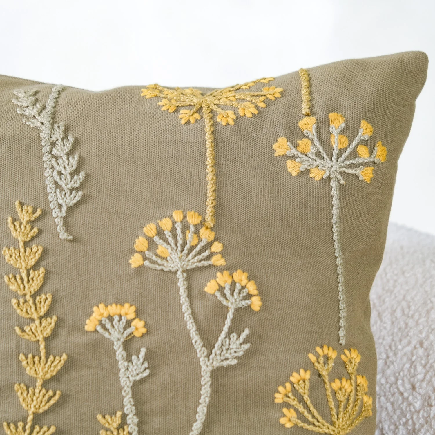 Flower Embroidered Couch Cushion Cover 16x16 Inch - Image 6