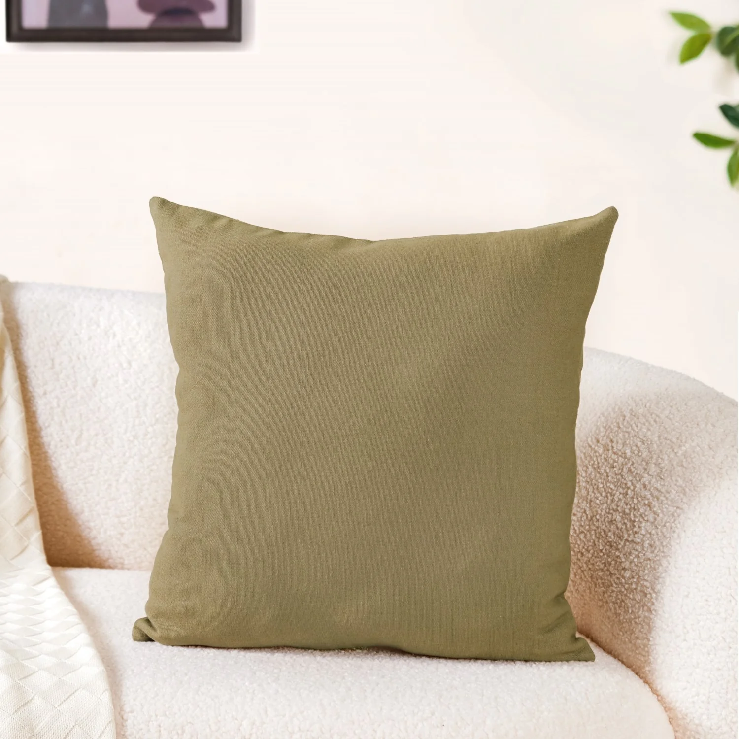 Flower Embroidered Couch Cushion Cover 16x16 Inch - Image 8