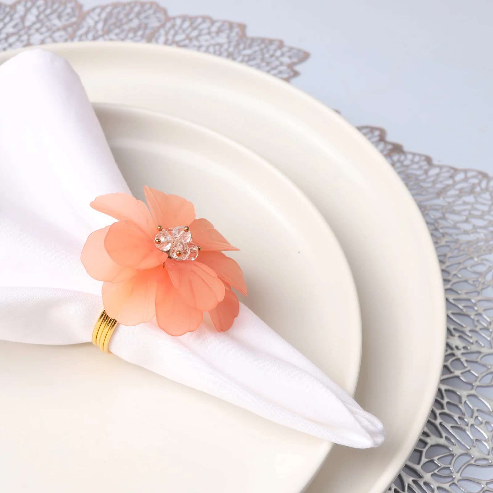 Flower Napkin Holder Peach - Image 2