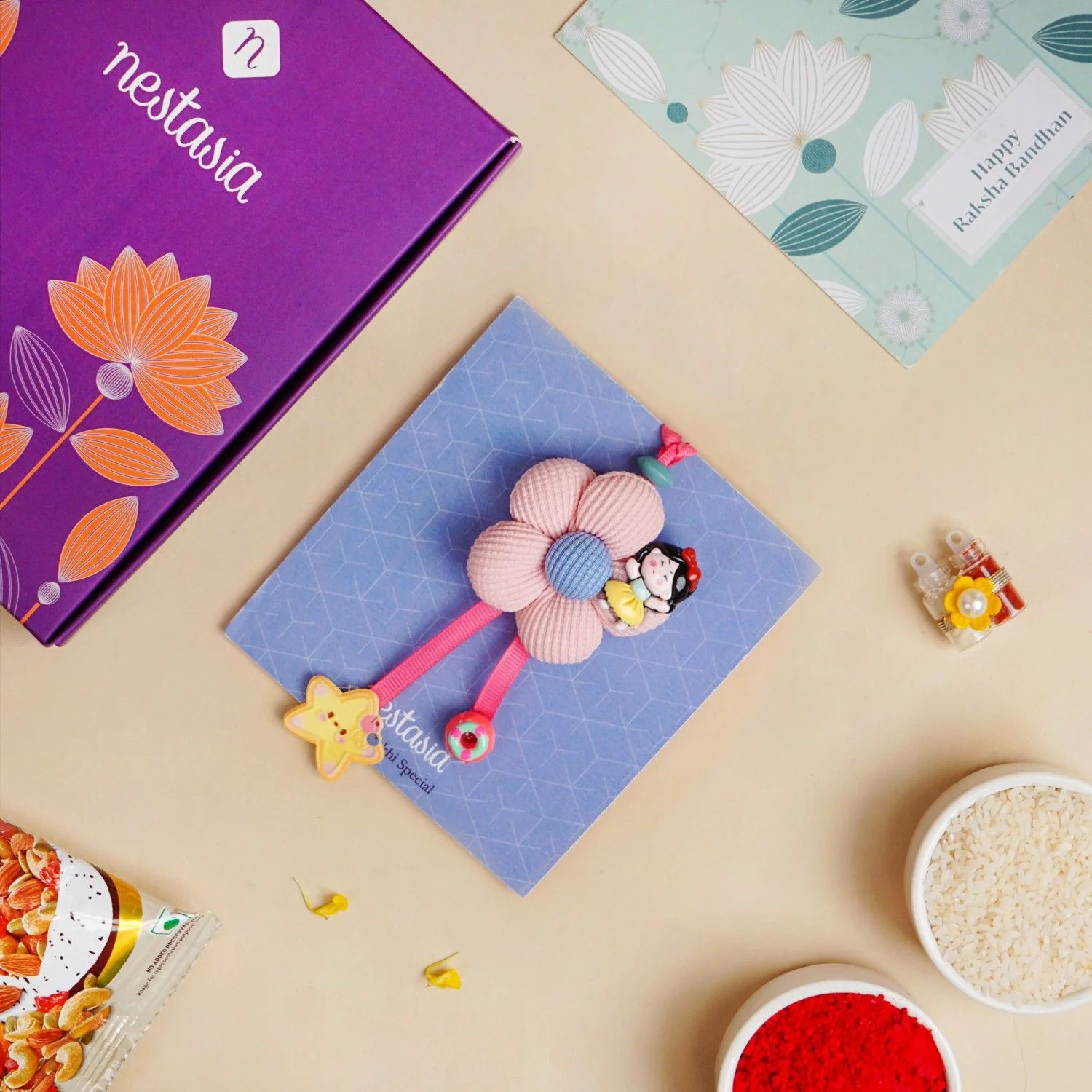 Flower Rakhi Gift Set For Kids - Image 2