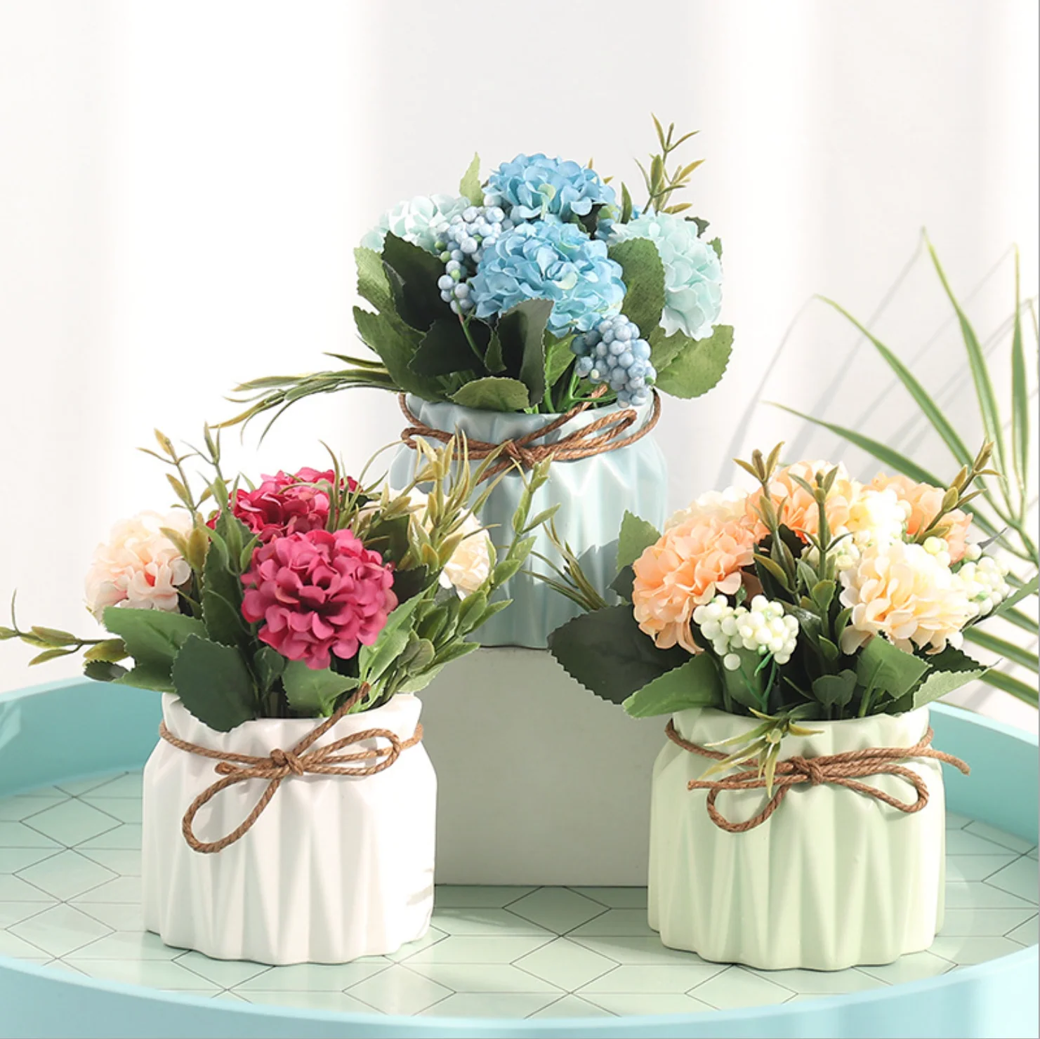 FLORA Vase with Flowers - white - Image 3