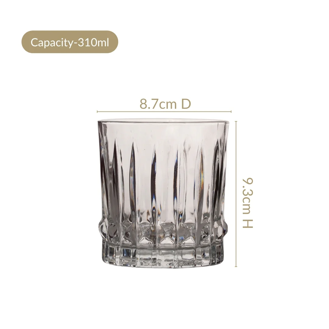 Fluted Jewel Premium Scotch Glass Large Set Of 6 310ml - Image 5