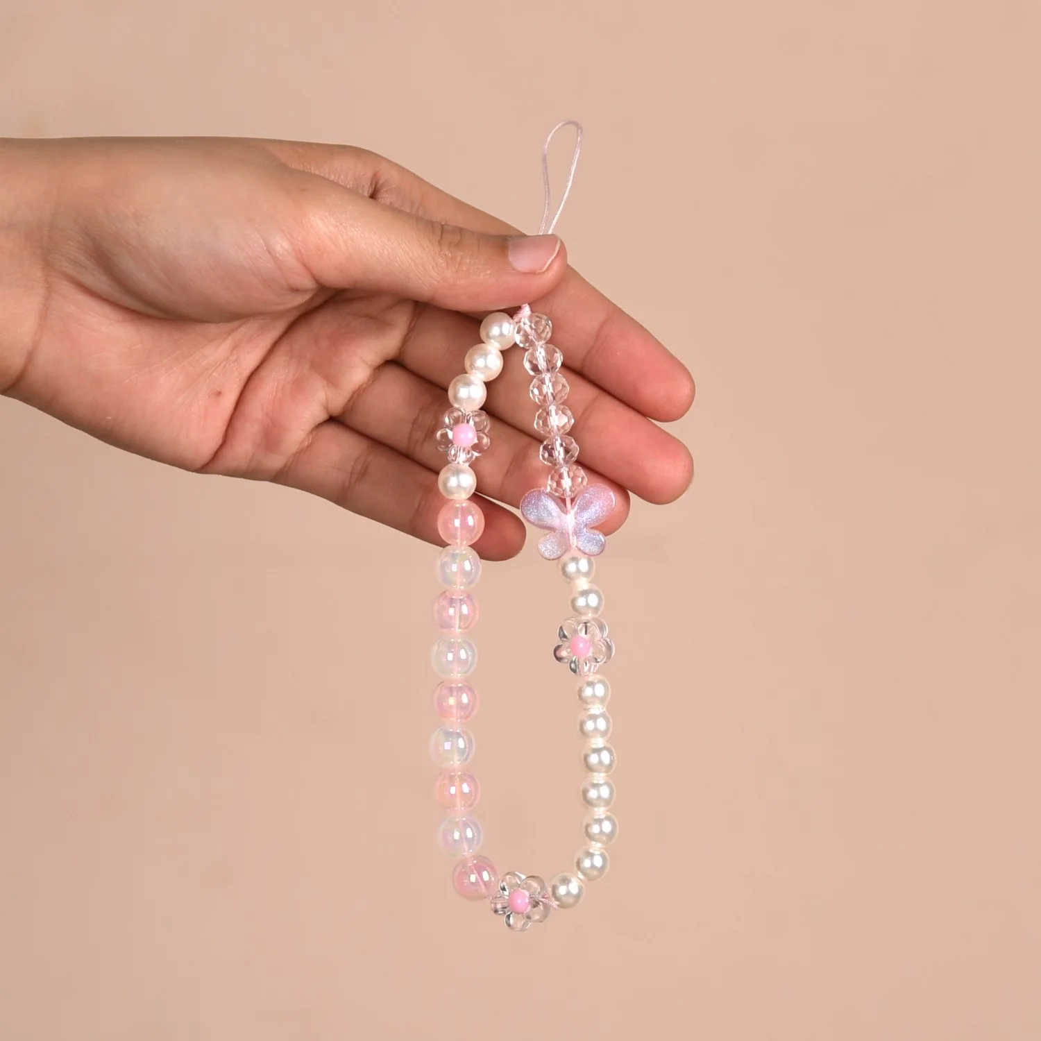 Flutter In Pink Mobile Phone Charm Lanyard - Image 2