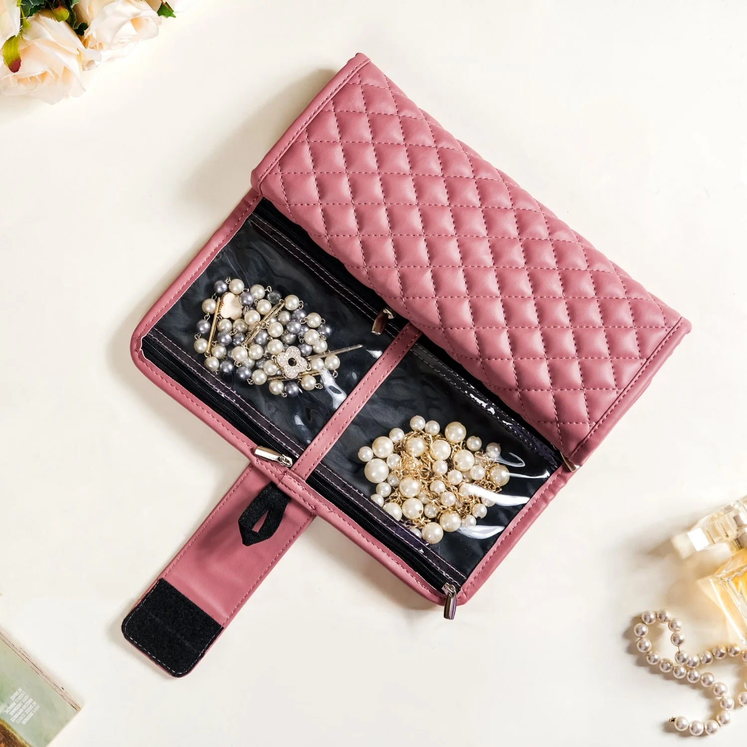 Foldable Pink Jewellery Organizer - Image 2