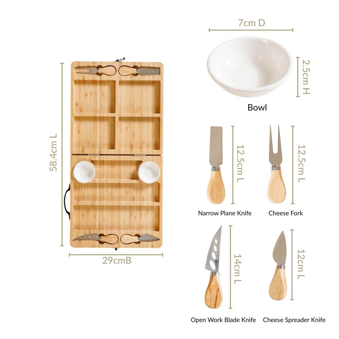 Foldable Trending Charcuterie Board Set With Bowls And Knives 22inch - Image 4