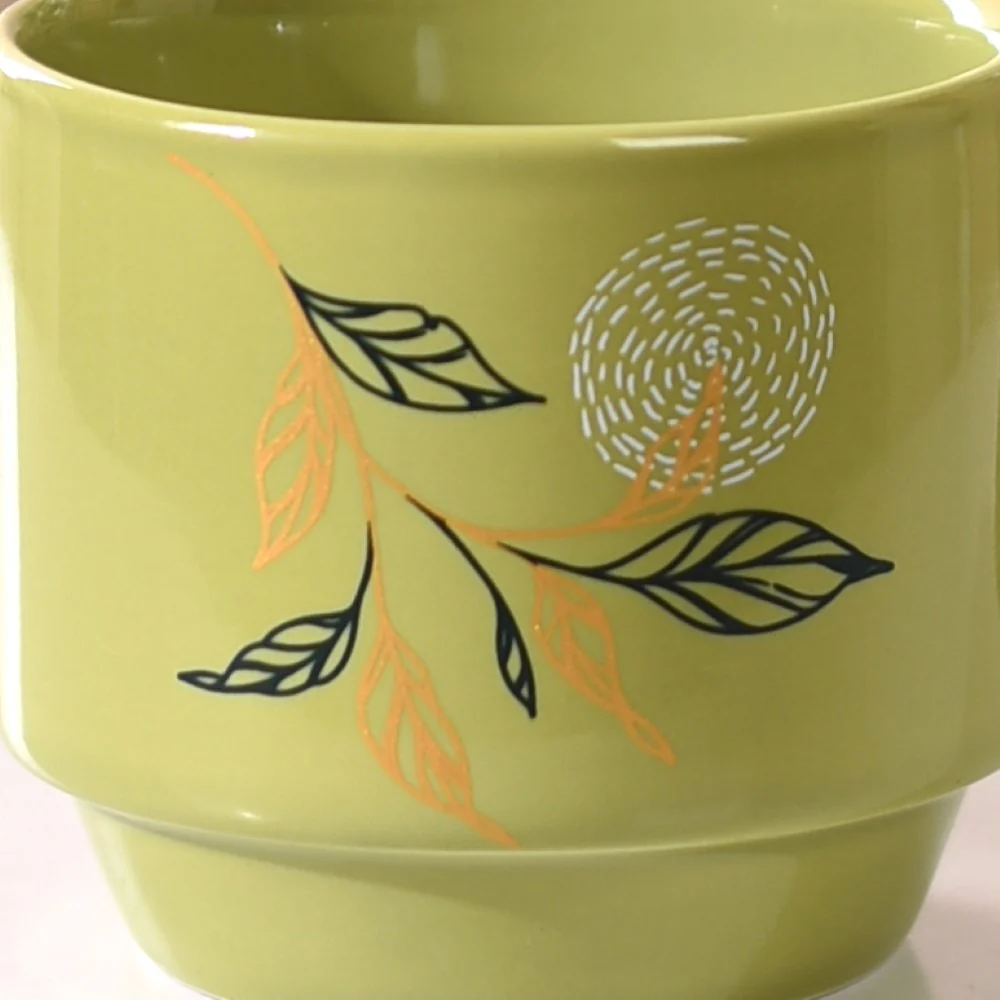 Foliage Stackable Ceramic Coffee Cup Set Of 4 250ml - Image 10
